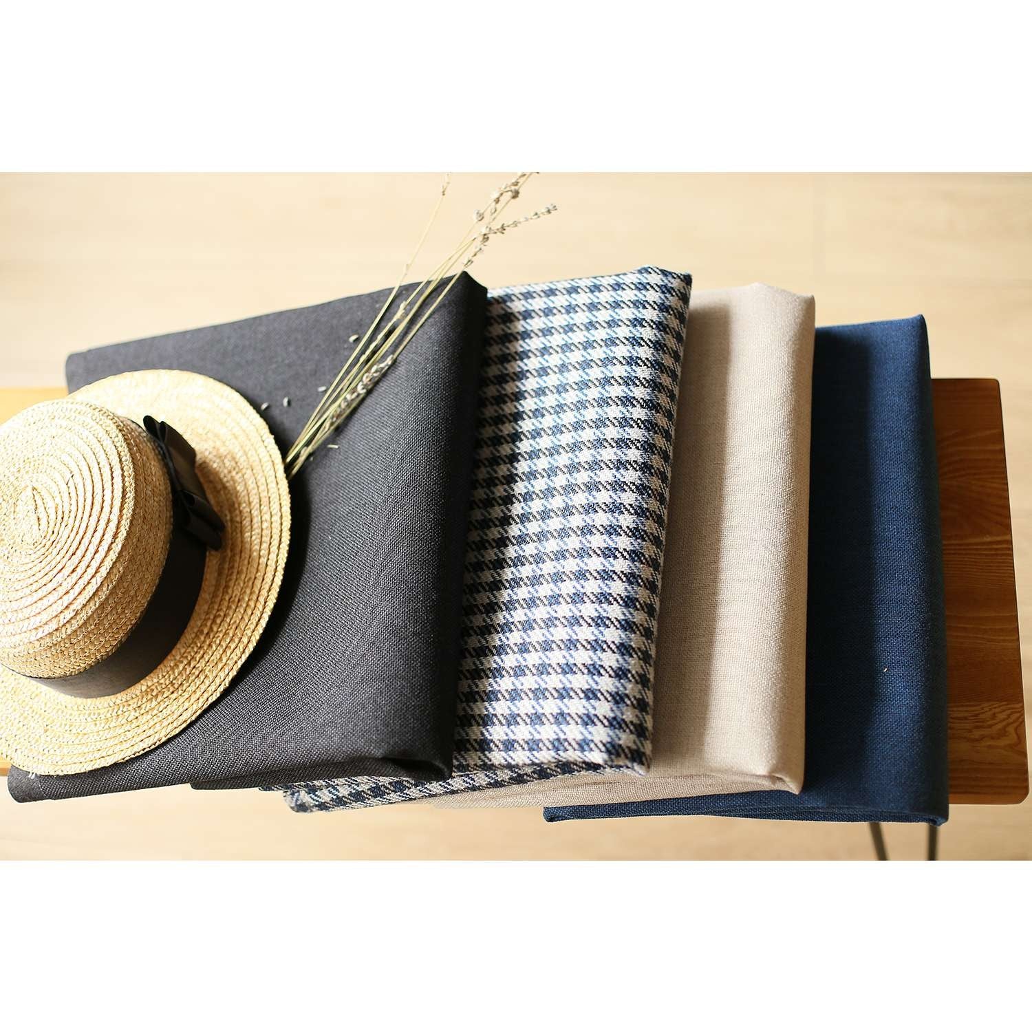 Set Of Four 18" X 18" Brown And Black Houndstooth Zippered Handmade Polyester Throw Pillow