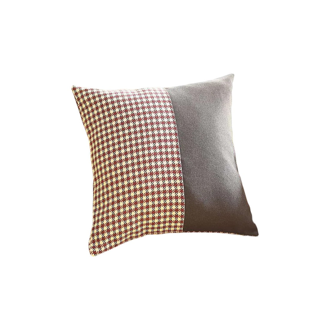 Set of Four 18" Black And Red Houndstooth Throw Pillows
