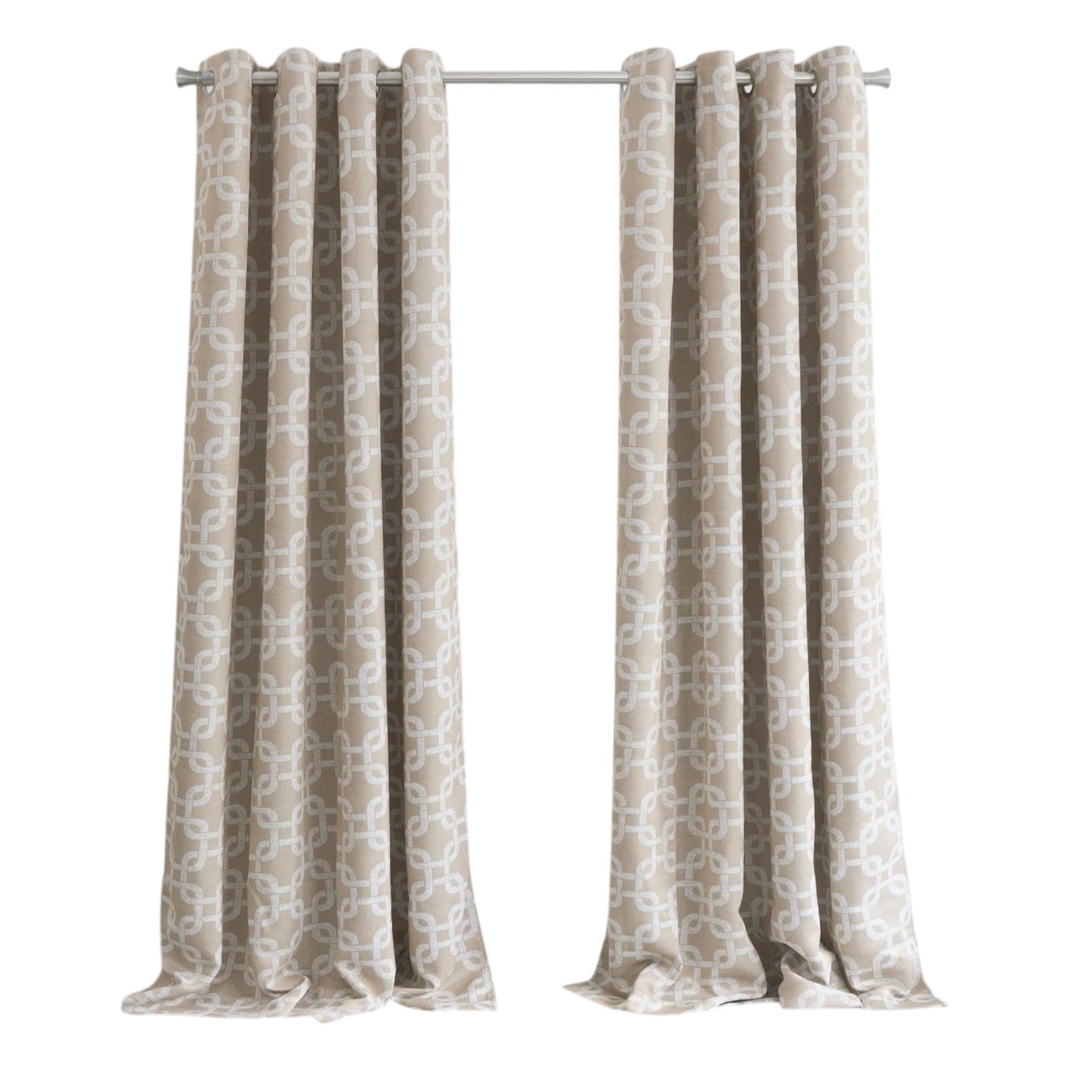 84” Sand Interlock Pattern Window Curtain Panel