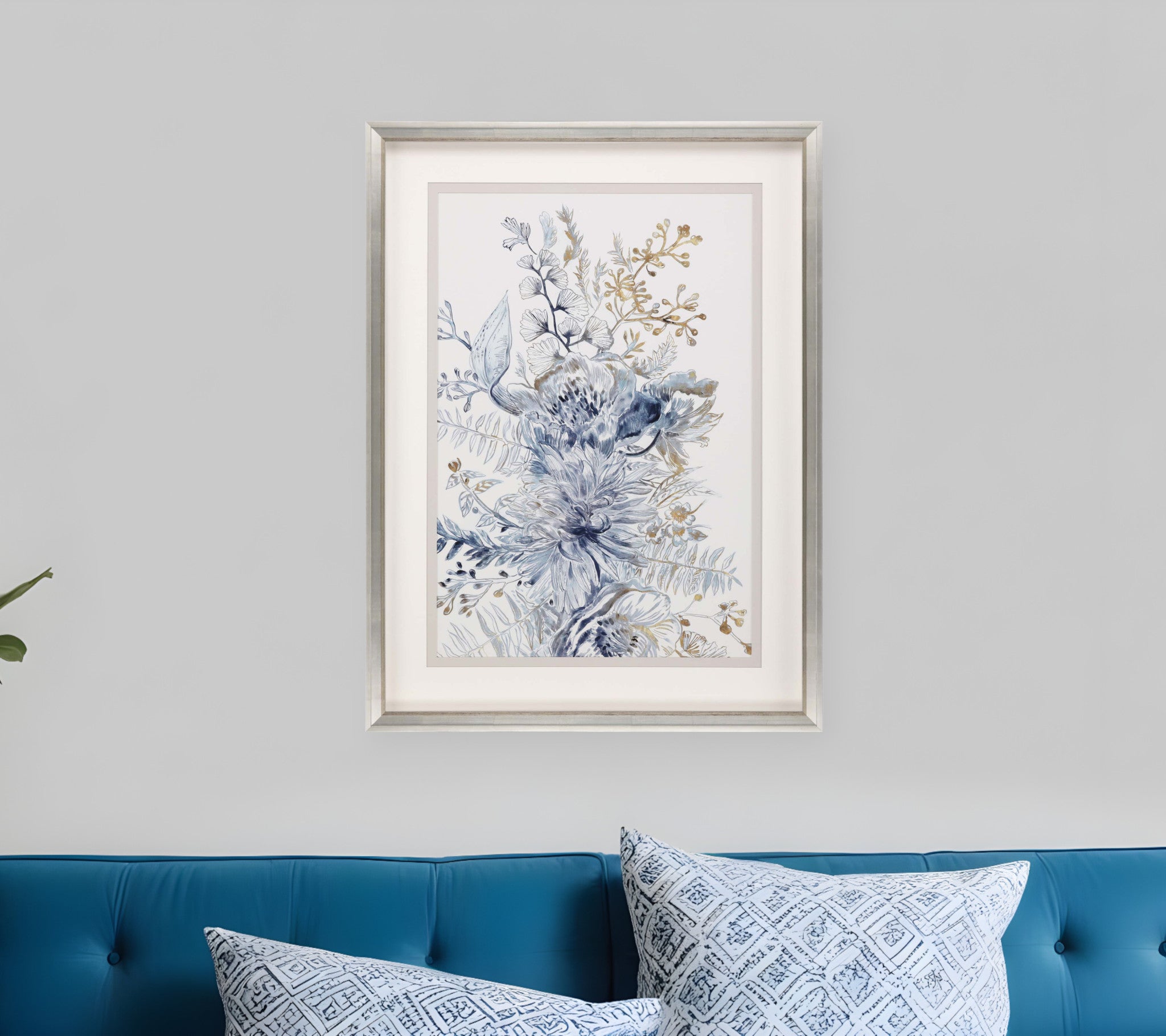 Royal Blue I Framed Art Silver Picture Frame Print Wall Art