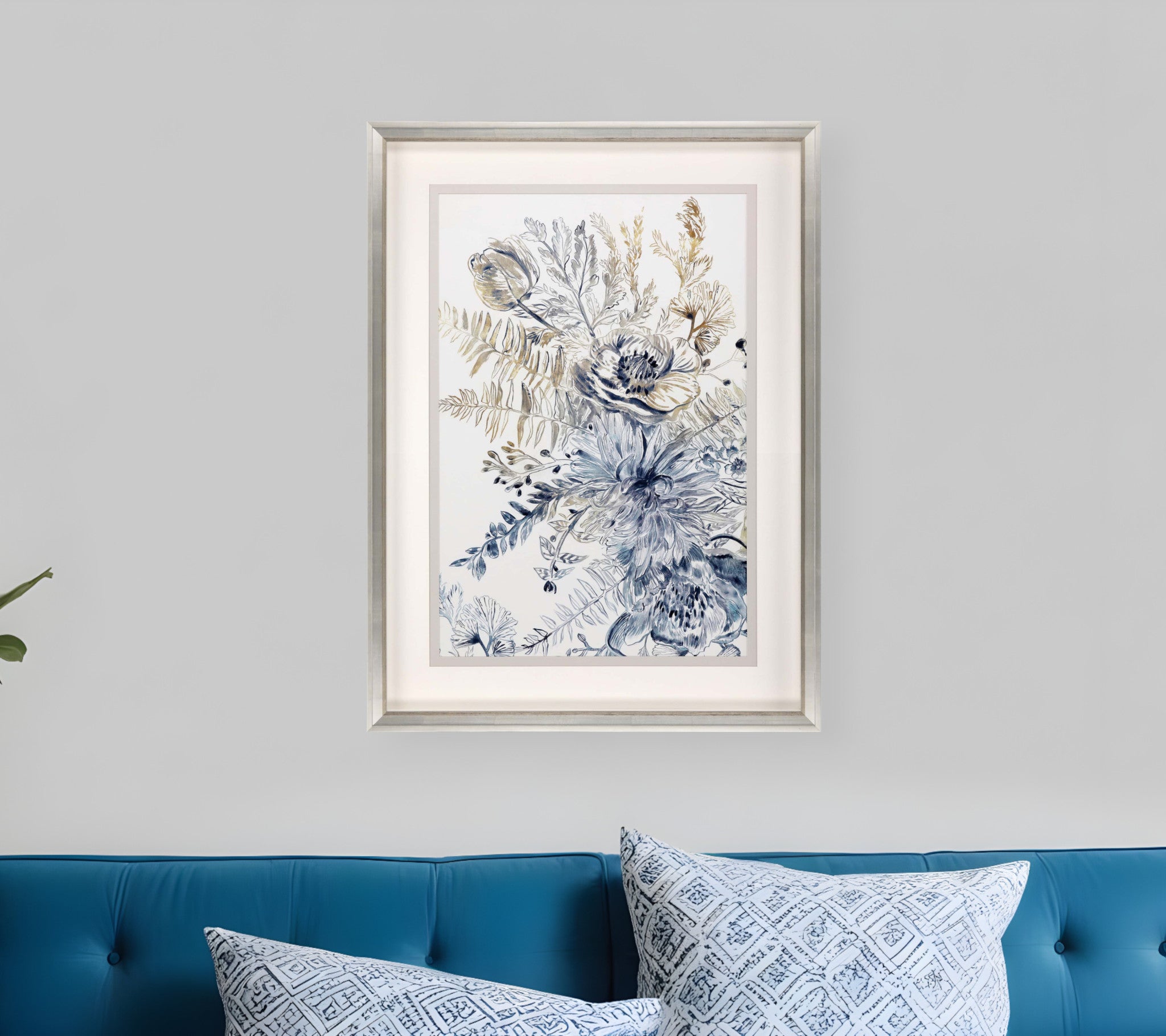 Royal Blue II Framed Art Silver Picture Frame Print Wall Art