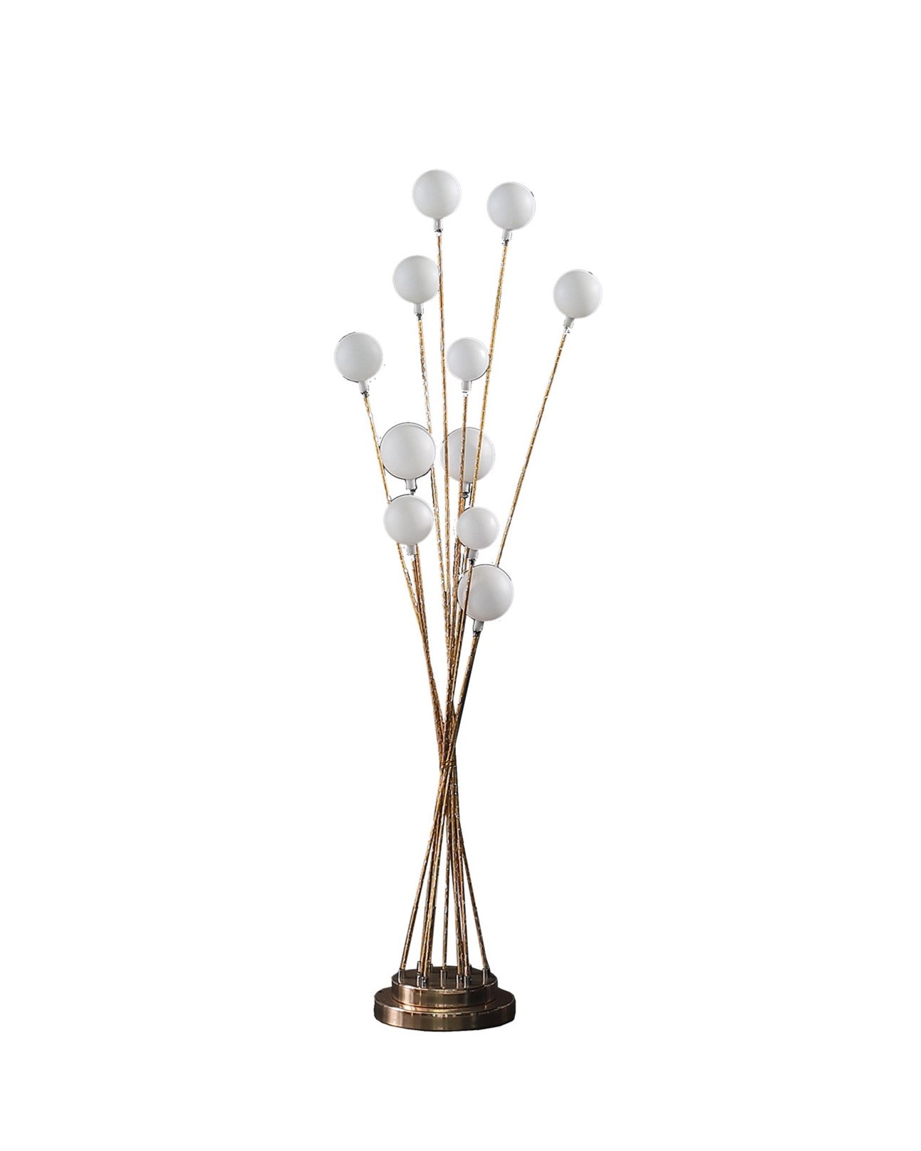 46" Gold 11 LED Novelty Floor Lamp With White