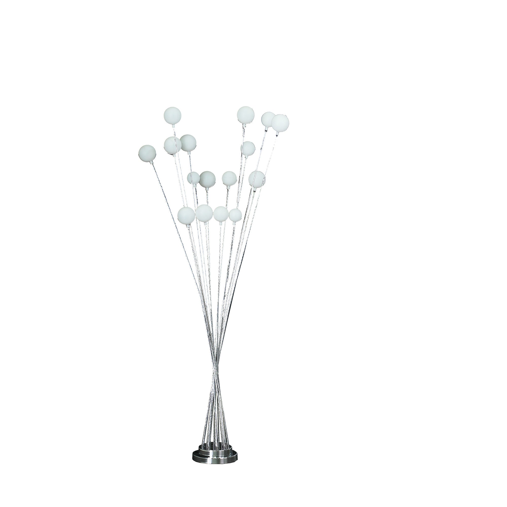 62" Silver 16 LED Novelty Floor Lamp With White