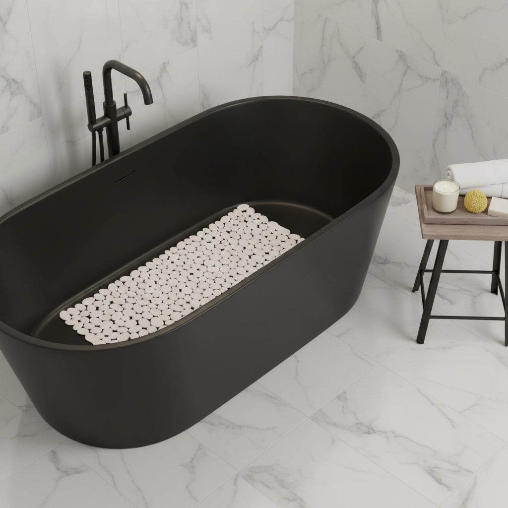 35" Beige Spa Pebbles Non Slip Bathtub Mat
