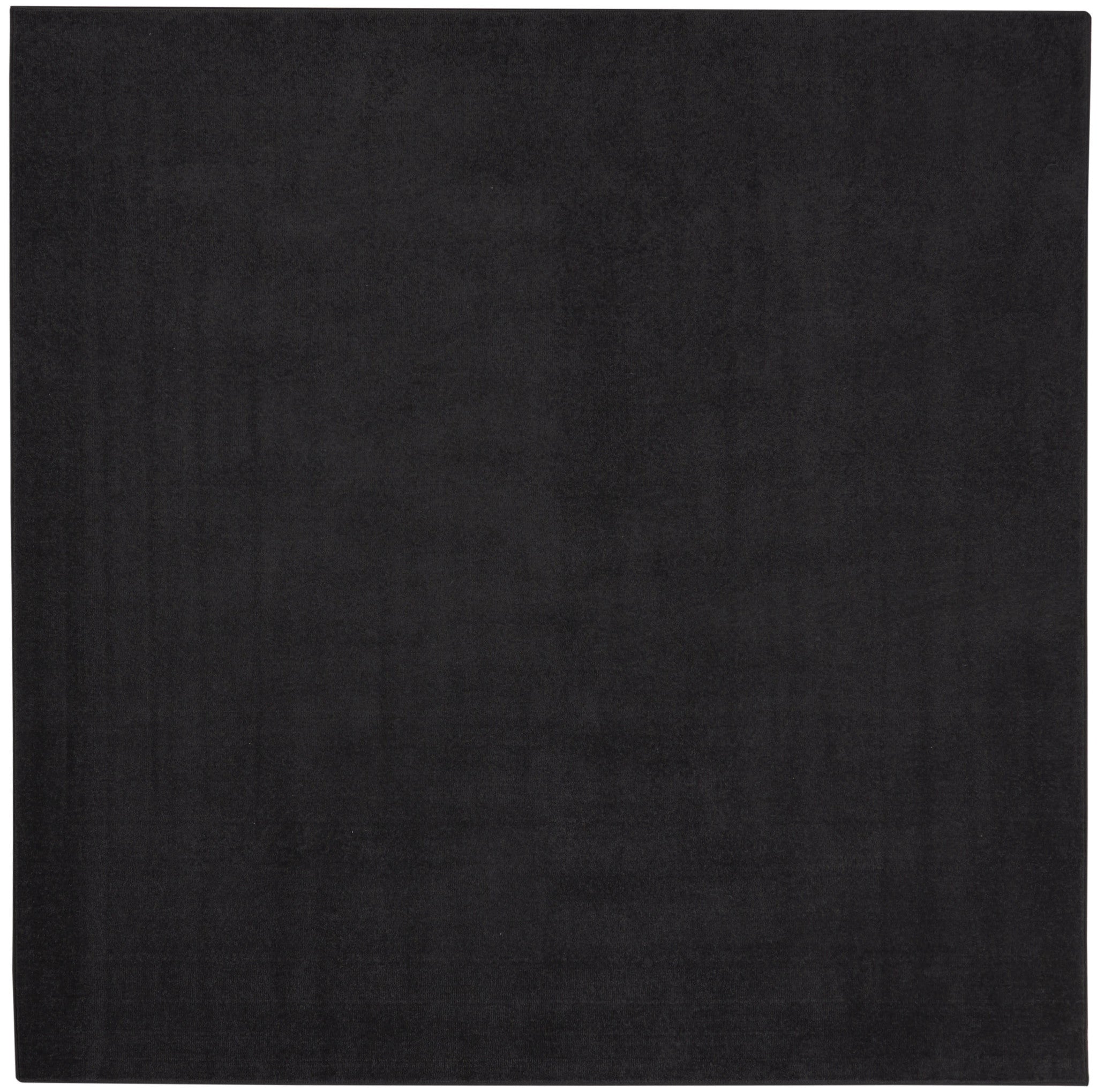7' Black Square Indoor Outdoor Area Rug