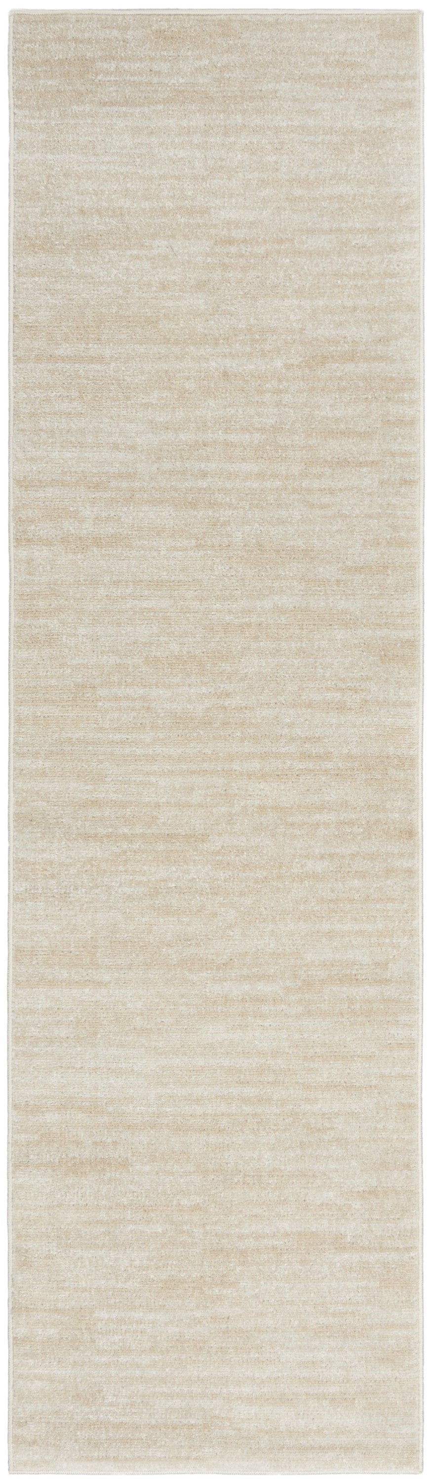 8' Beige And Ivory Indoor Outdoor Runner Rug