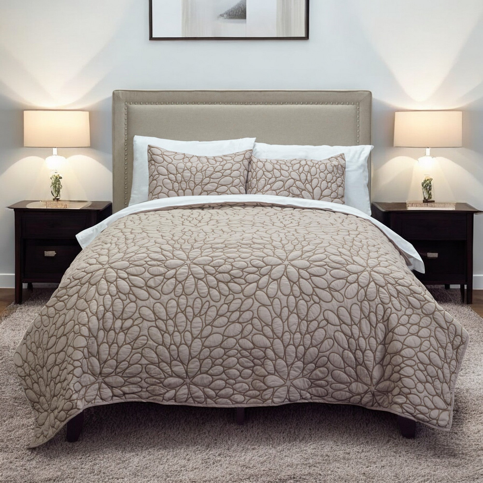 Blush Floral Queen Quilt