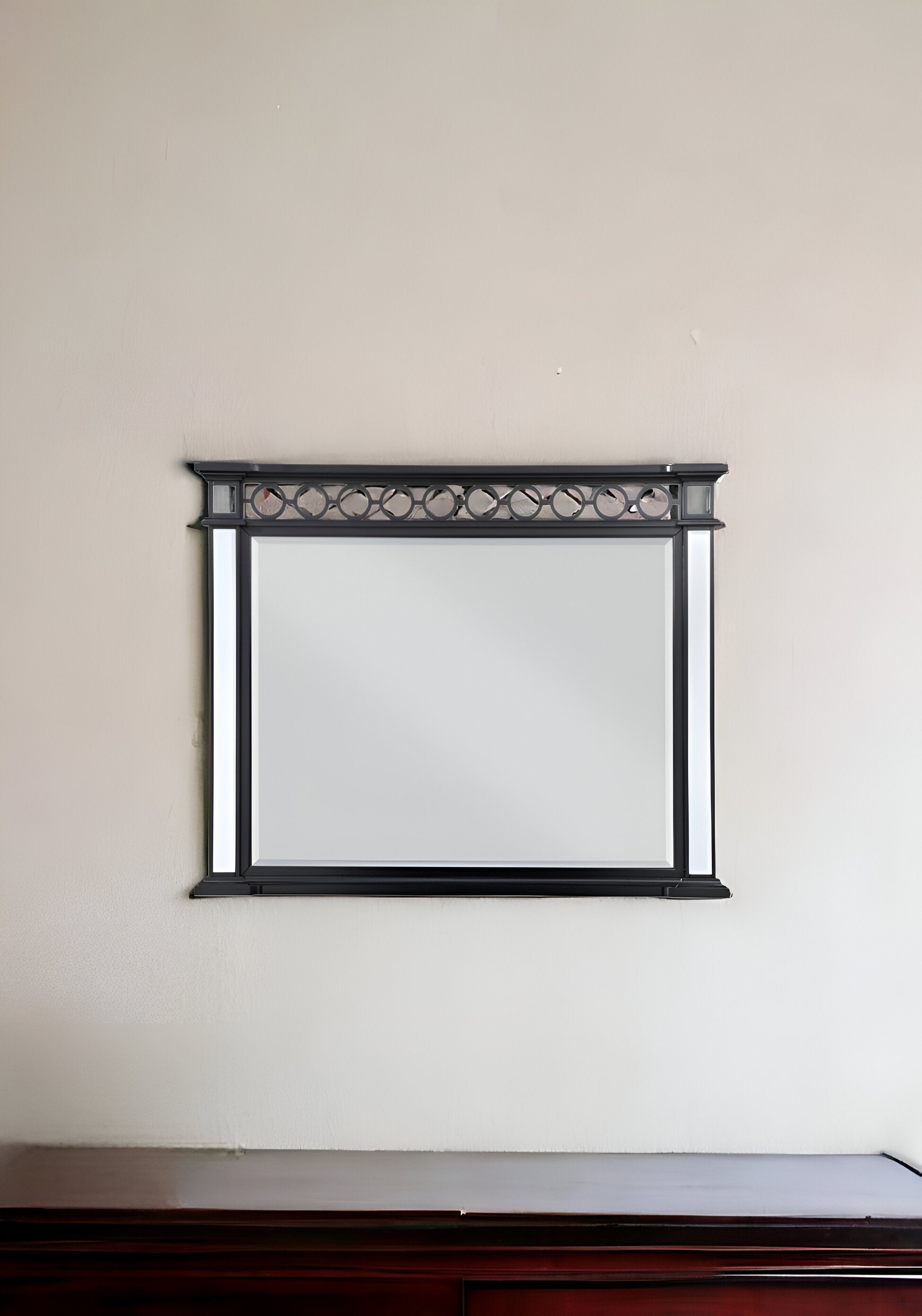 42" Gunmetal Wood Framed Mounted Dresser Mirror