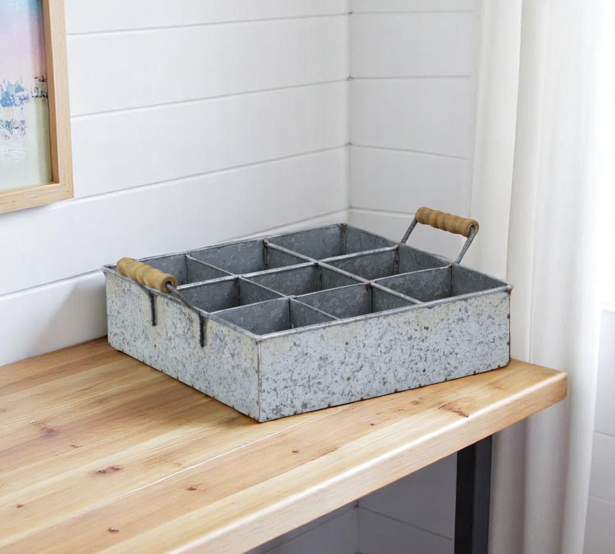 12" Silver Galvanized Metal Box