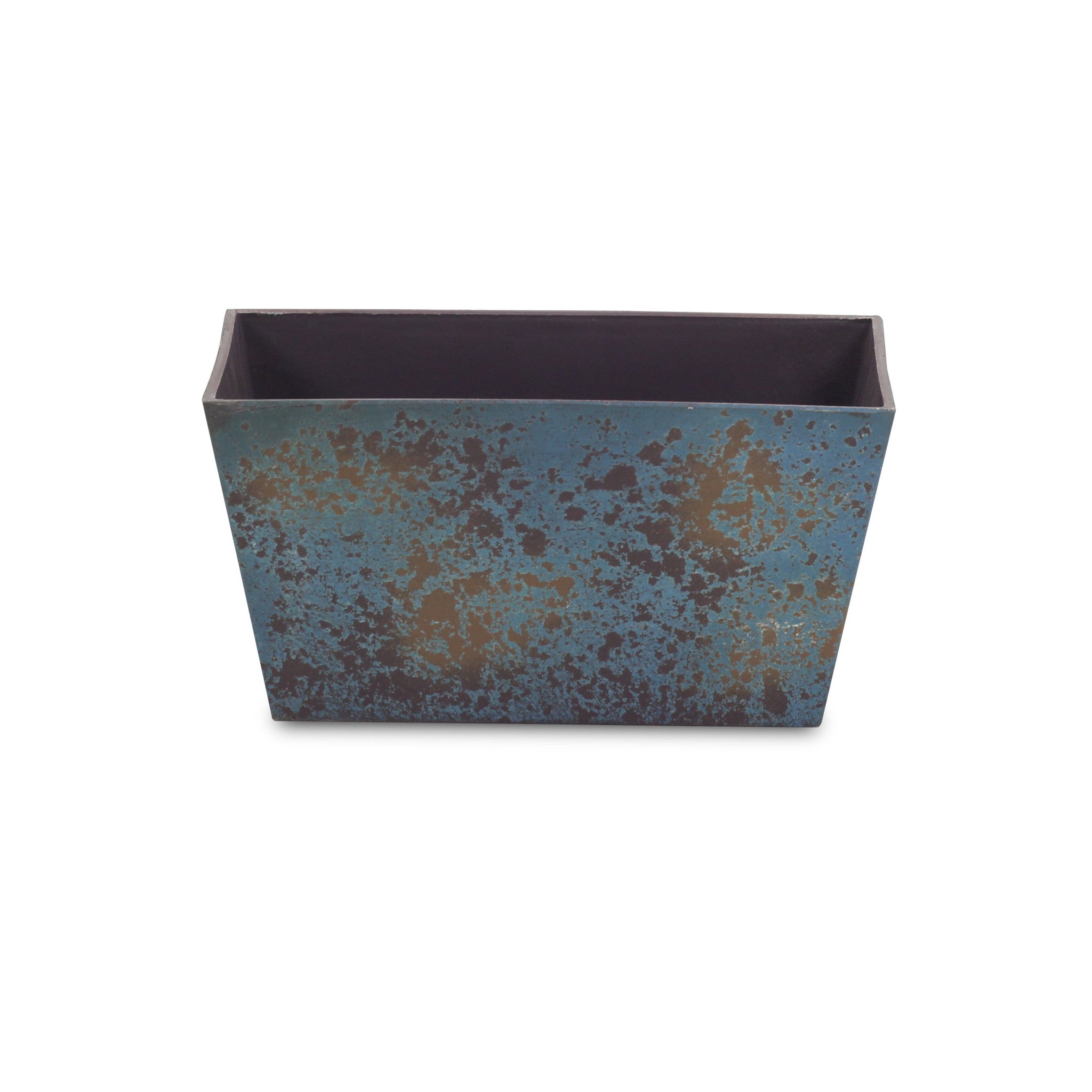 8" Blue Recycled Plastic Indoor Outdoor Rectangular Planter Box