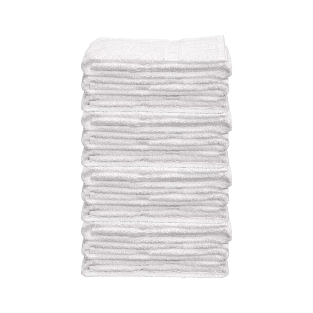 Set of Twelve White Cotton 15" X 25" Hand Towel Set
