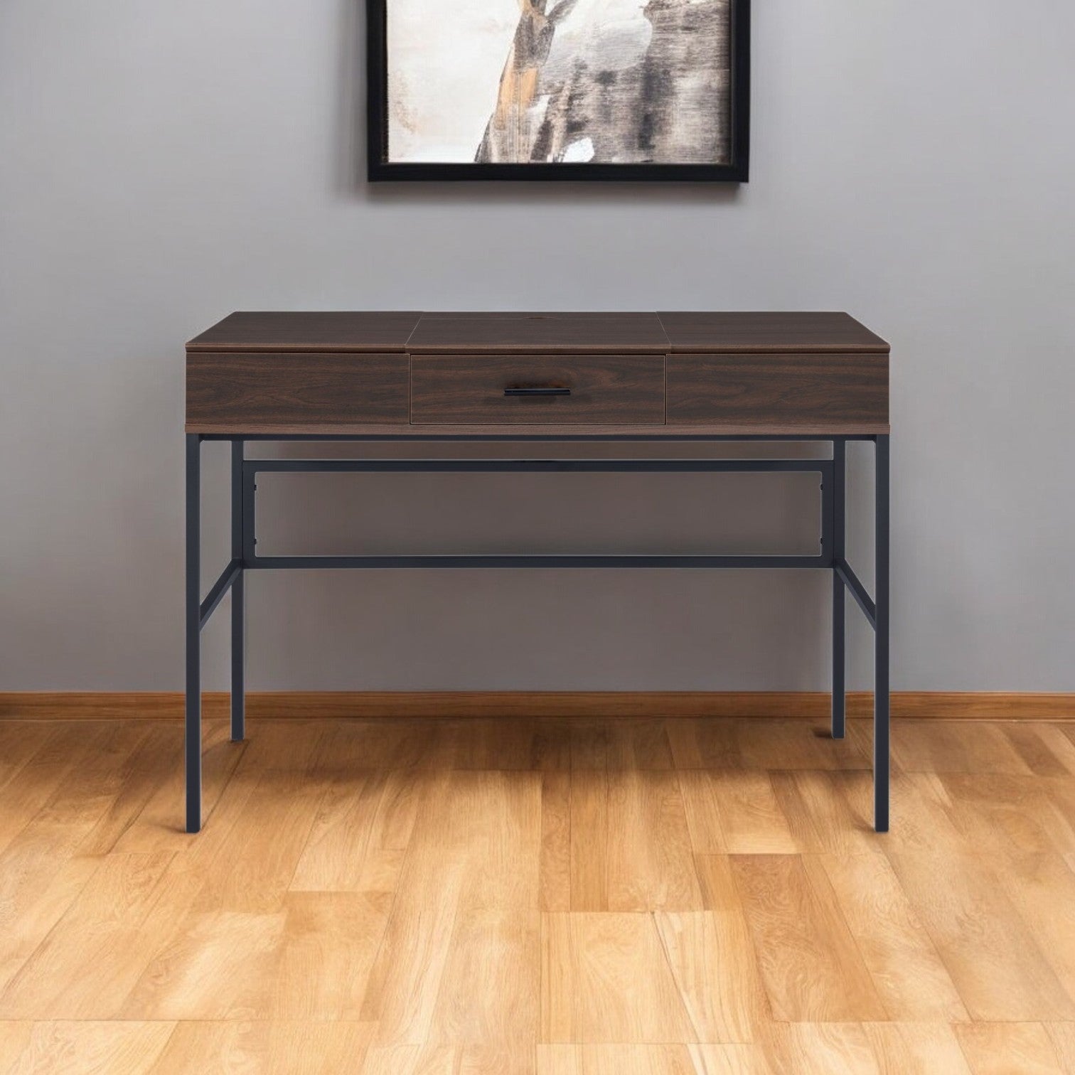 42" Brown and Black Writing Desk