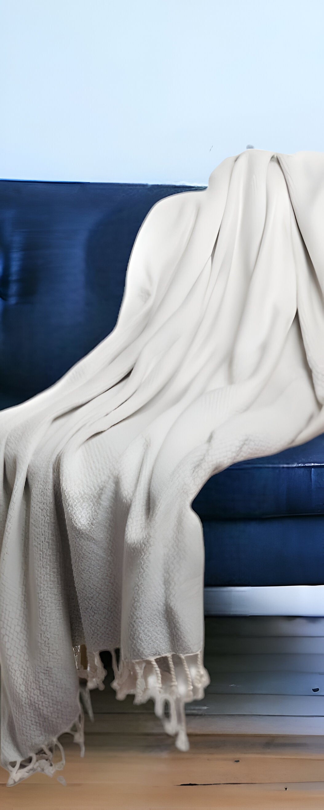 50" X 60" Gray Woven Cotton Geometric Throw Blanket with Fringe