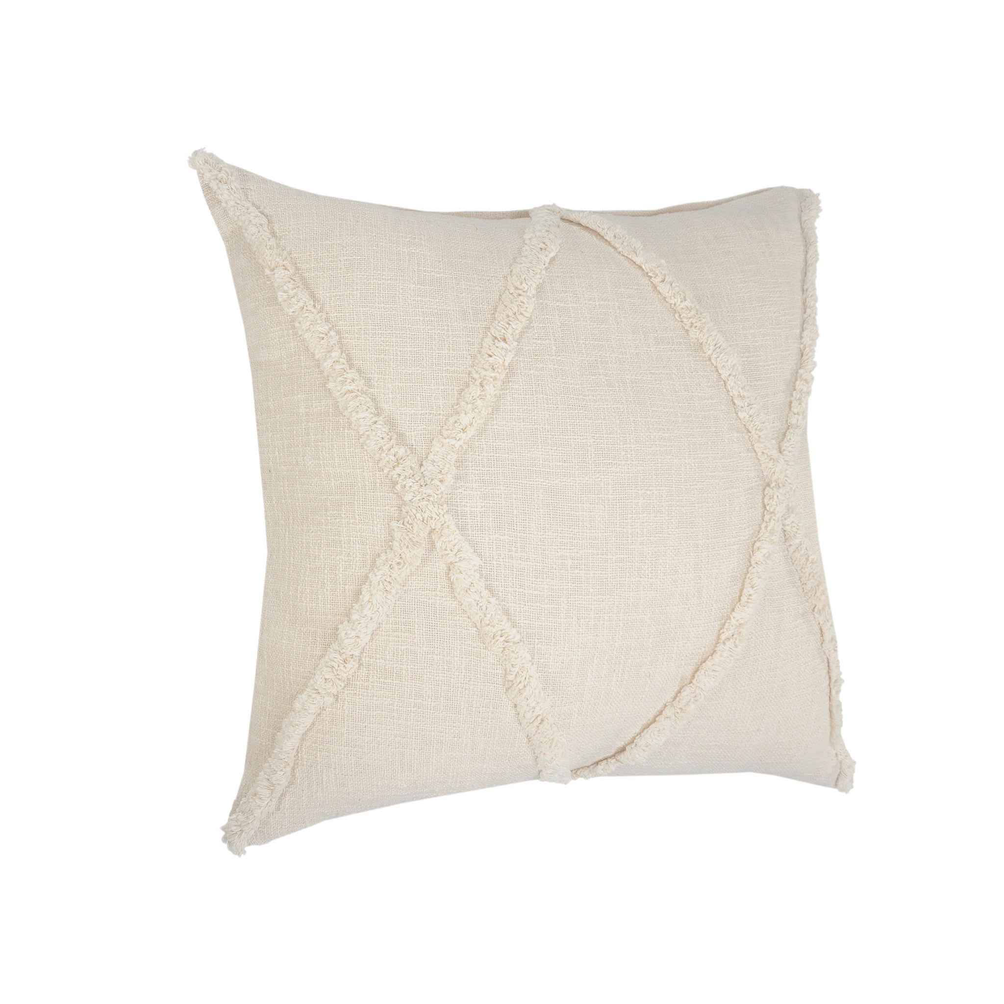 20" Ivory Cotton Throw Pillow