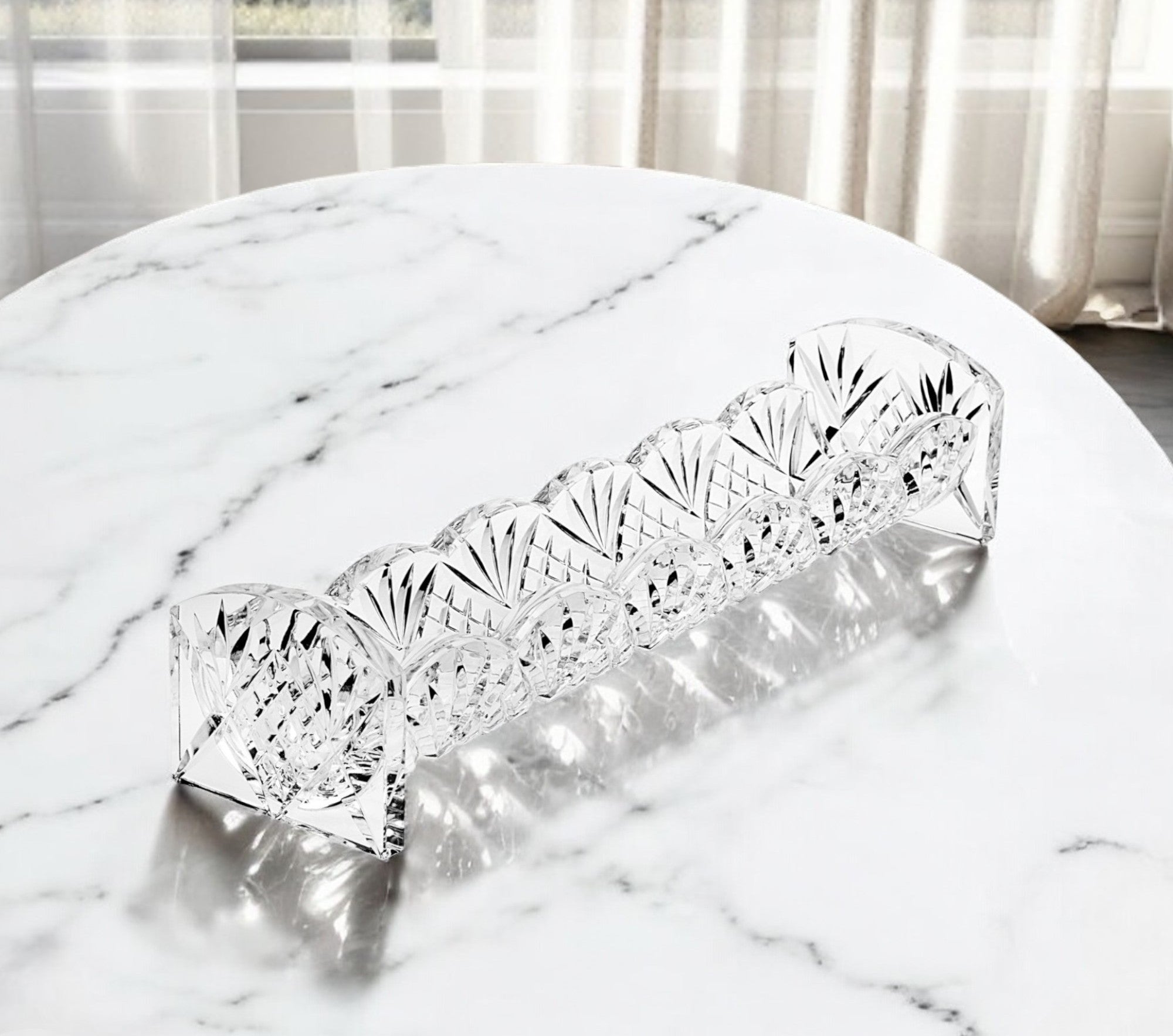 10" Rectangular Cut Crystal Cracker Tray