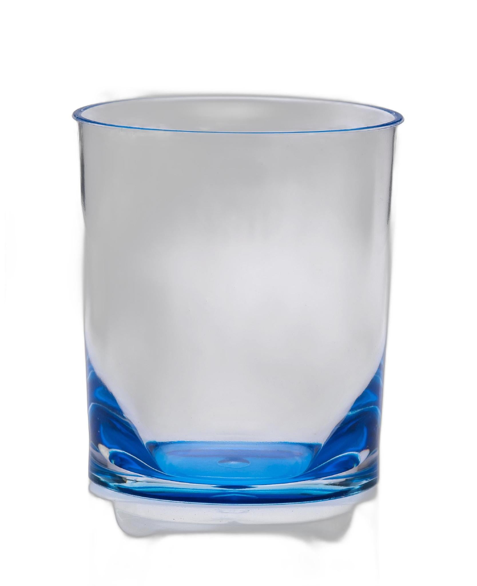 Set of Four Blue Acrylic Stemless Whiskey Glass
