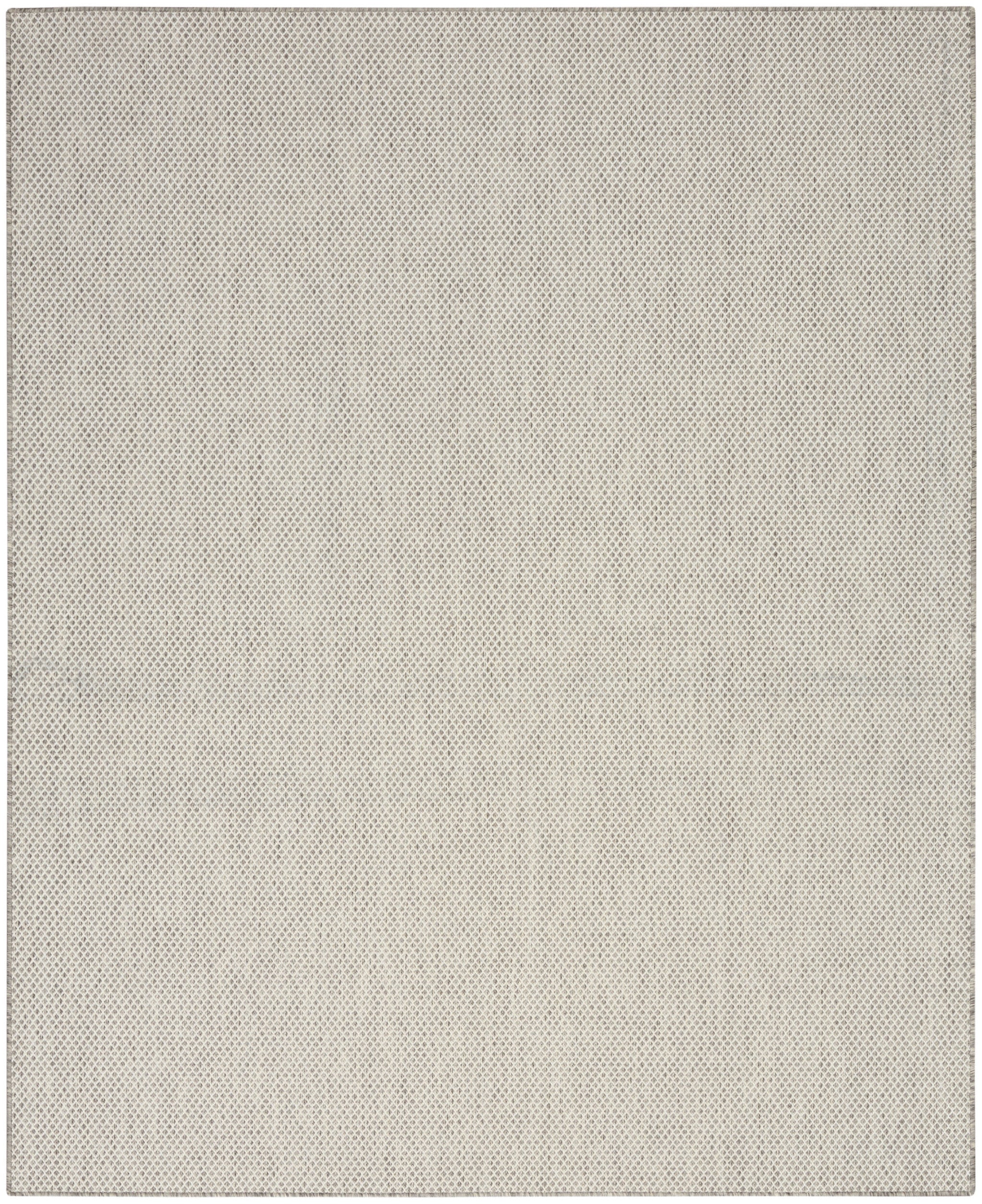 8' X 10' Ivory And Silver Indoor Outdoor Area Rug