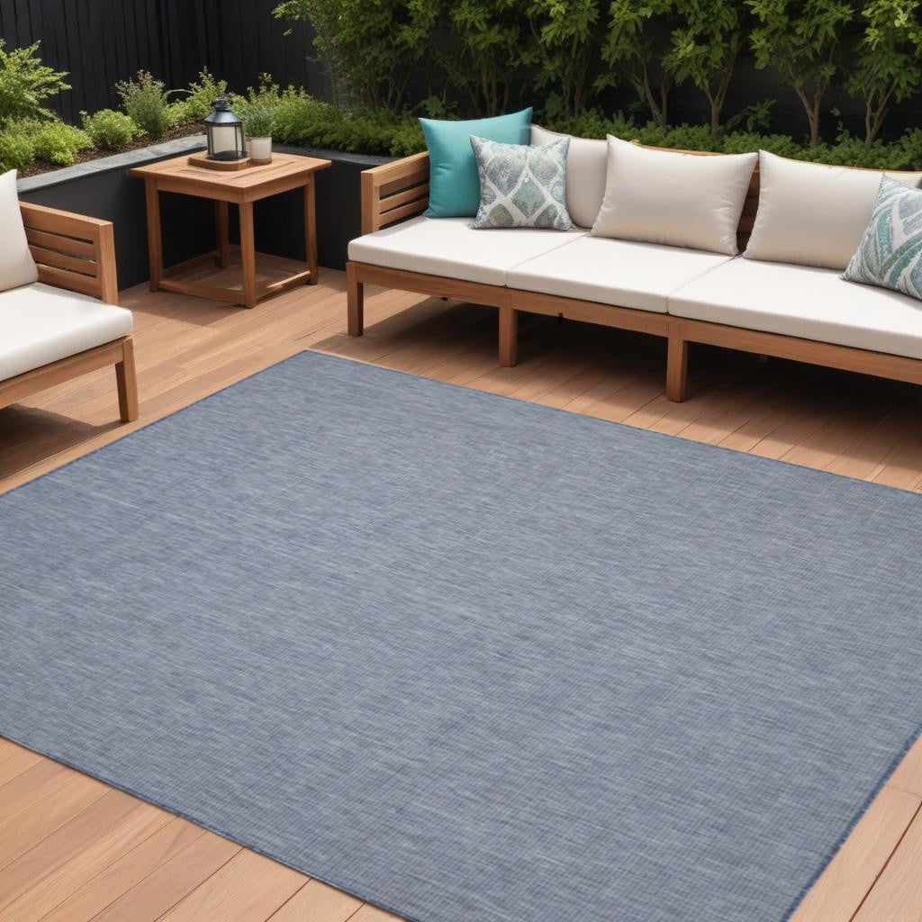 7' X 10' Navy Blue Indoor Outdoor Area Rug