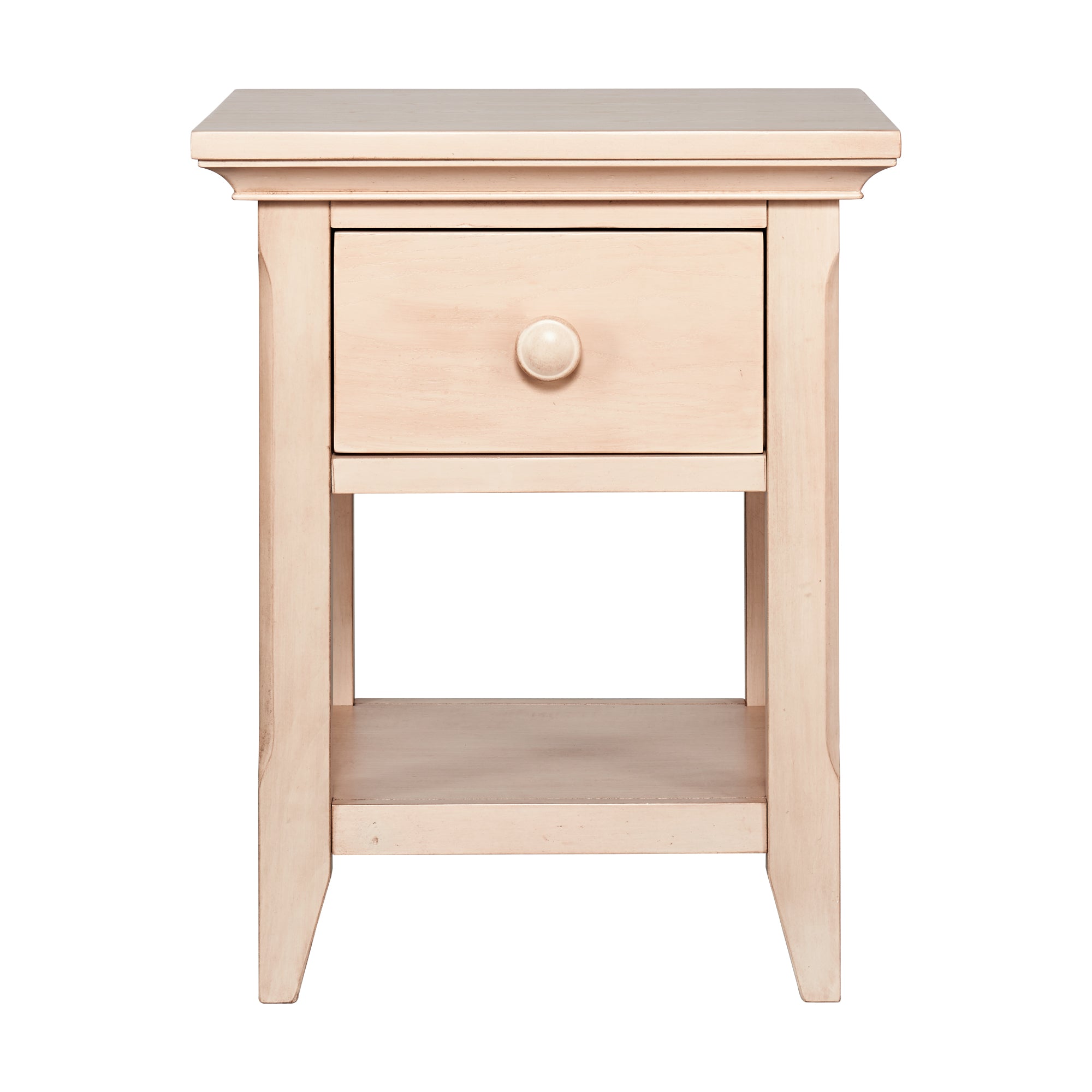 24" Sand Solid Wood Solid and Manufactured Wood One Drawer Nightstand