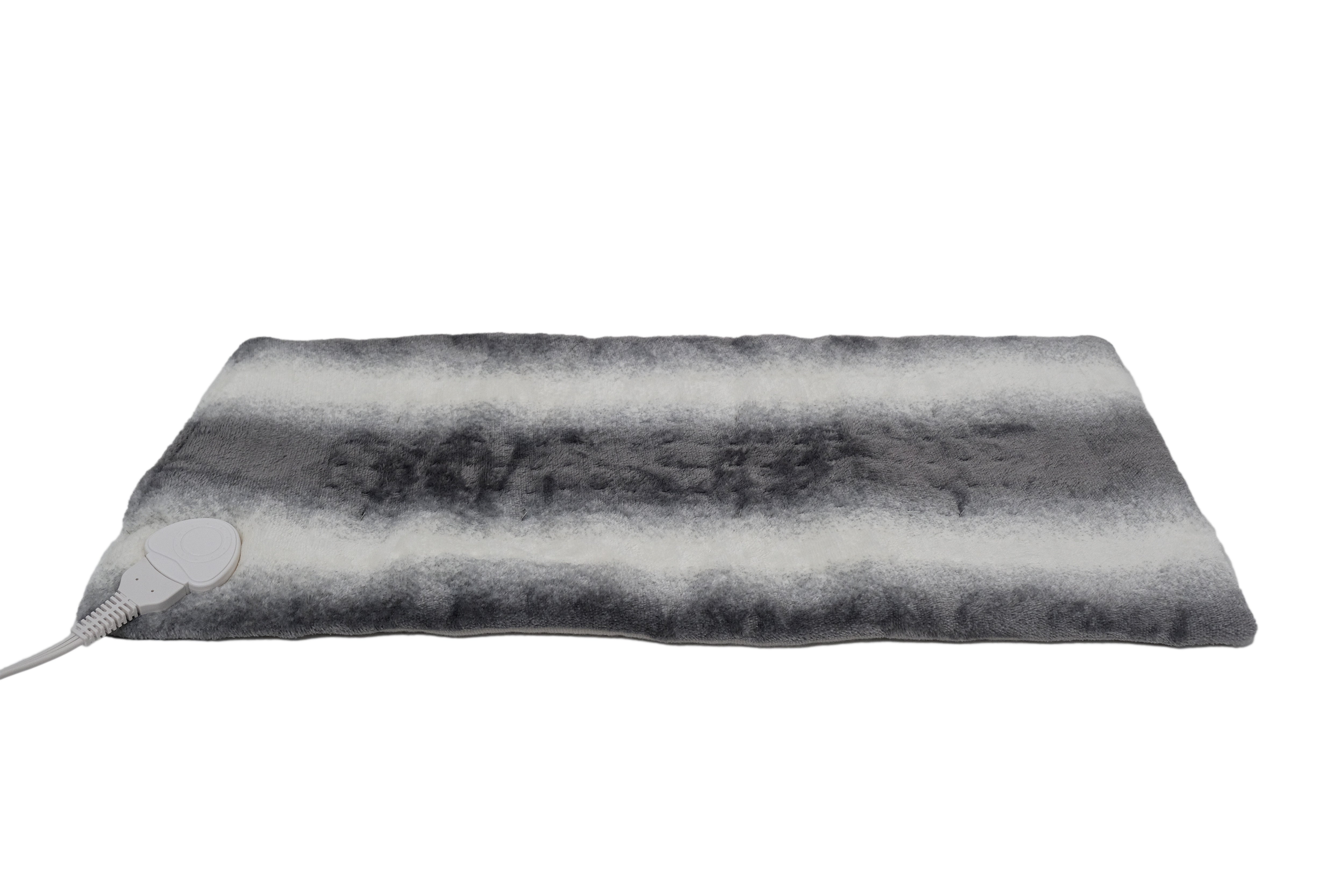 12" X 24" Gray Ombre Faux Fur Heated Plush Lap Pad