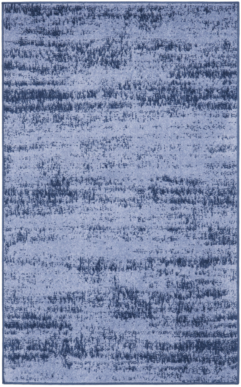 2' X 4' Denim Blue And Navy Blue Abstract Indoor Outdoor Area Rug