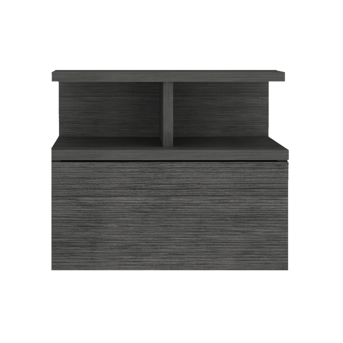 13" Dark Gray Wood One Drawer Floating Nightstand