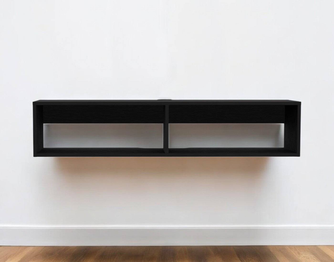 48" Black Floating Mount Entertainment Center