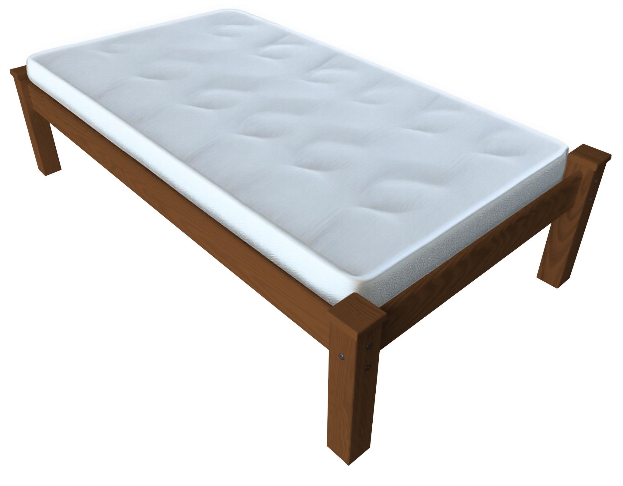 Brown Solid Wood Twin Bed Frame