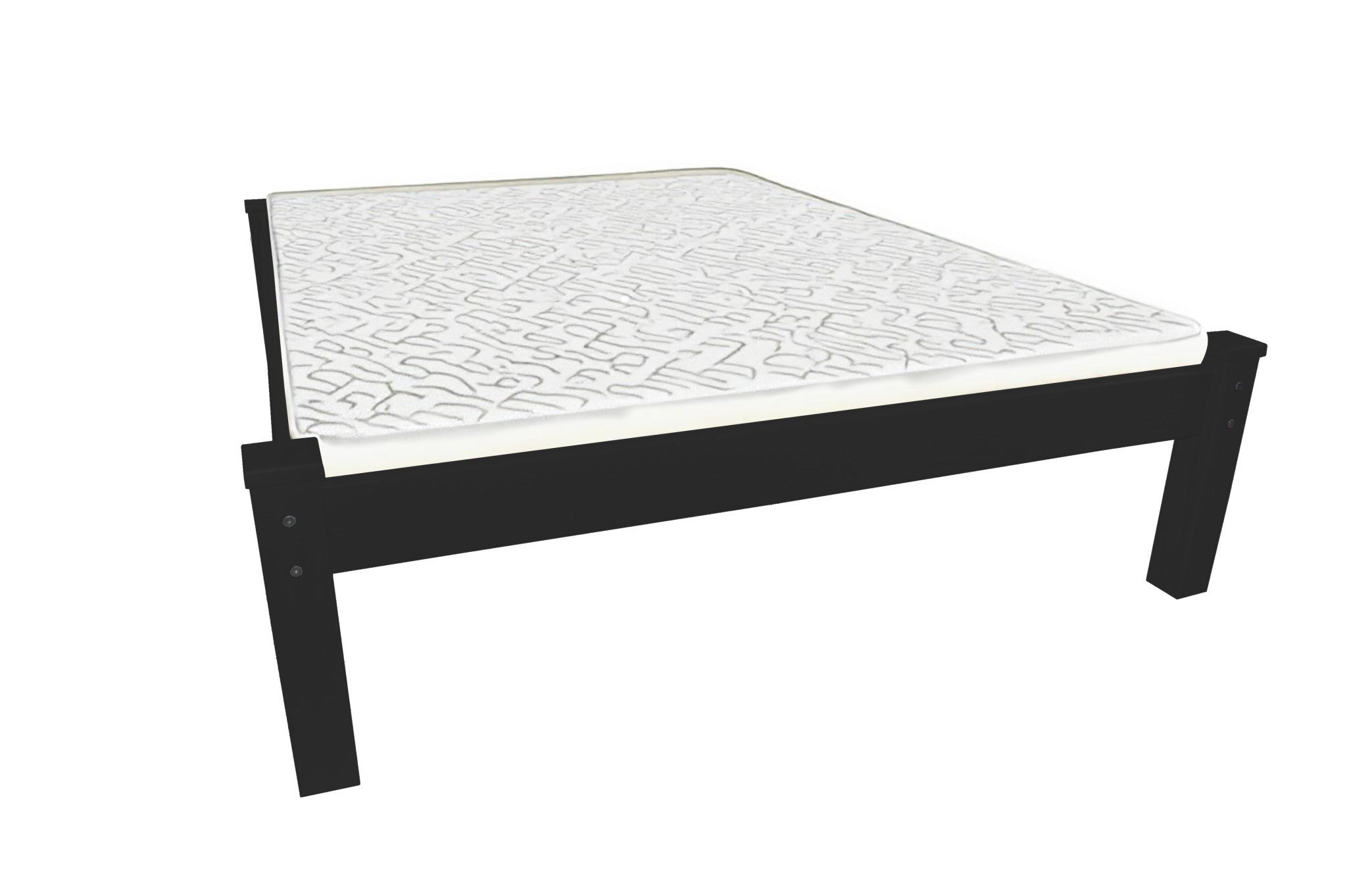 Black Solid Wood Twin Bed Frame