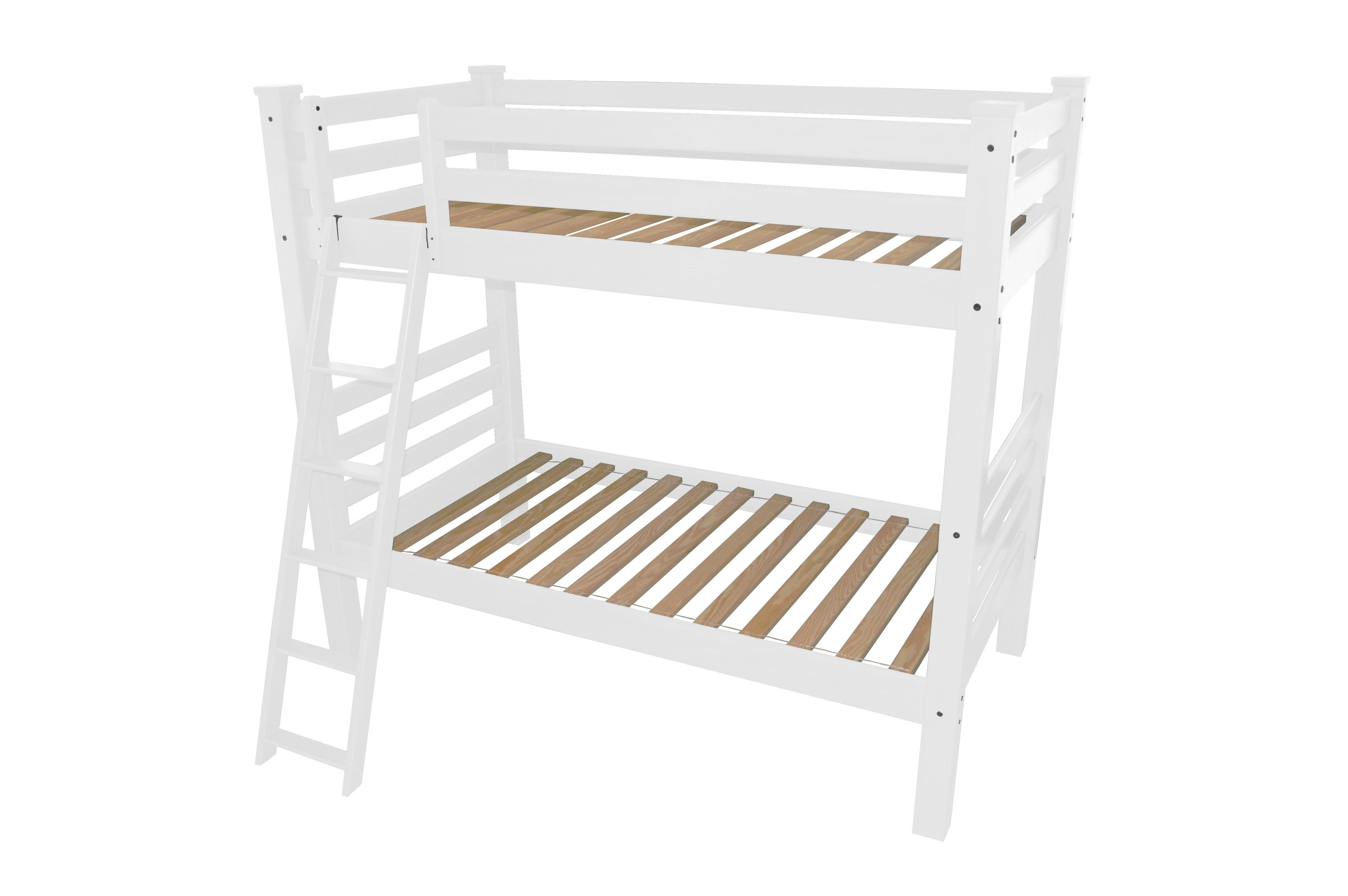 White Queen Traditional Solid Wood Bunk Bed