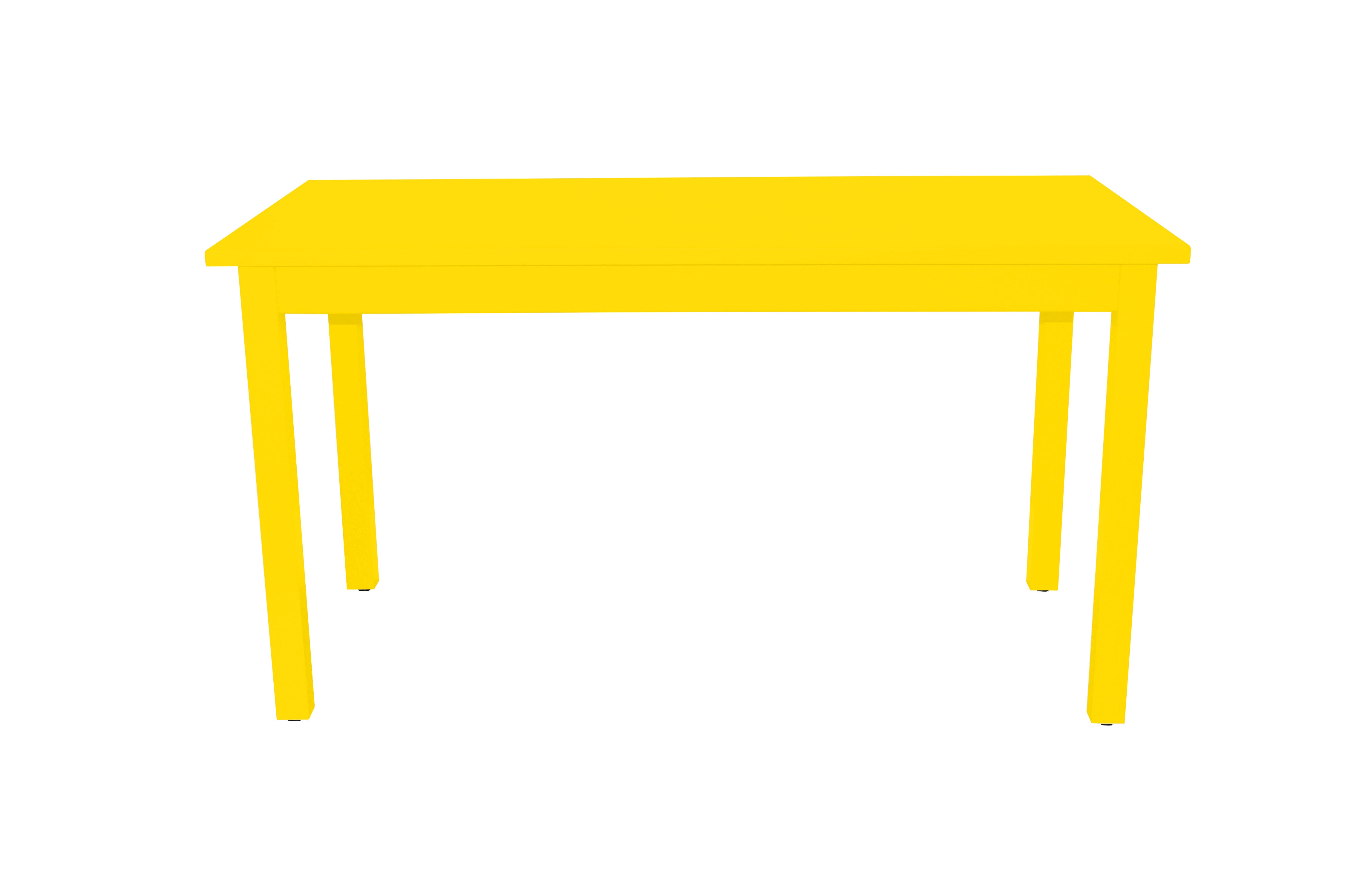 48" Yellow Solid Wood Dining Table