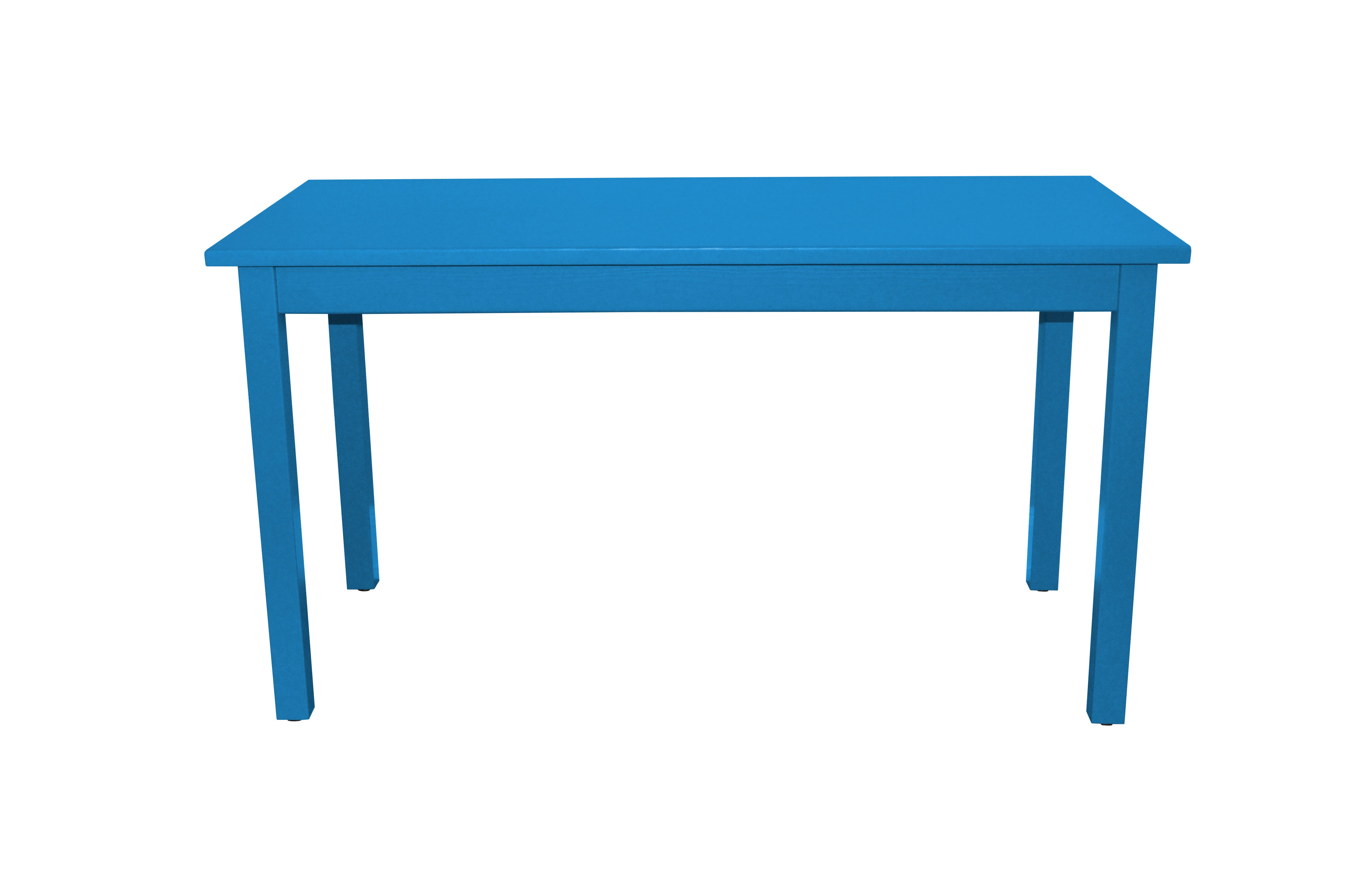 60" Caribbean Blue Solid Wood Dining Table