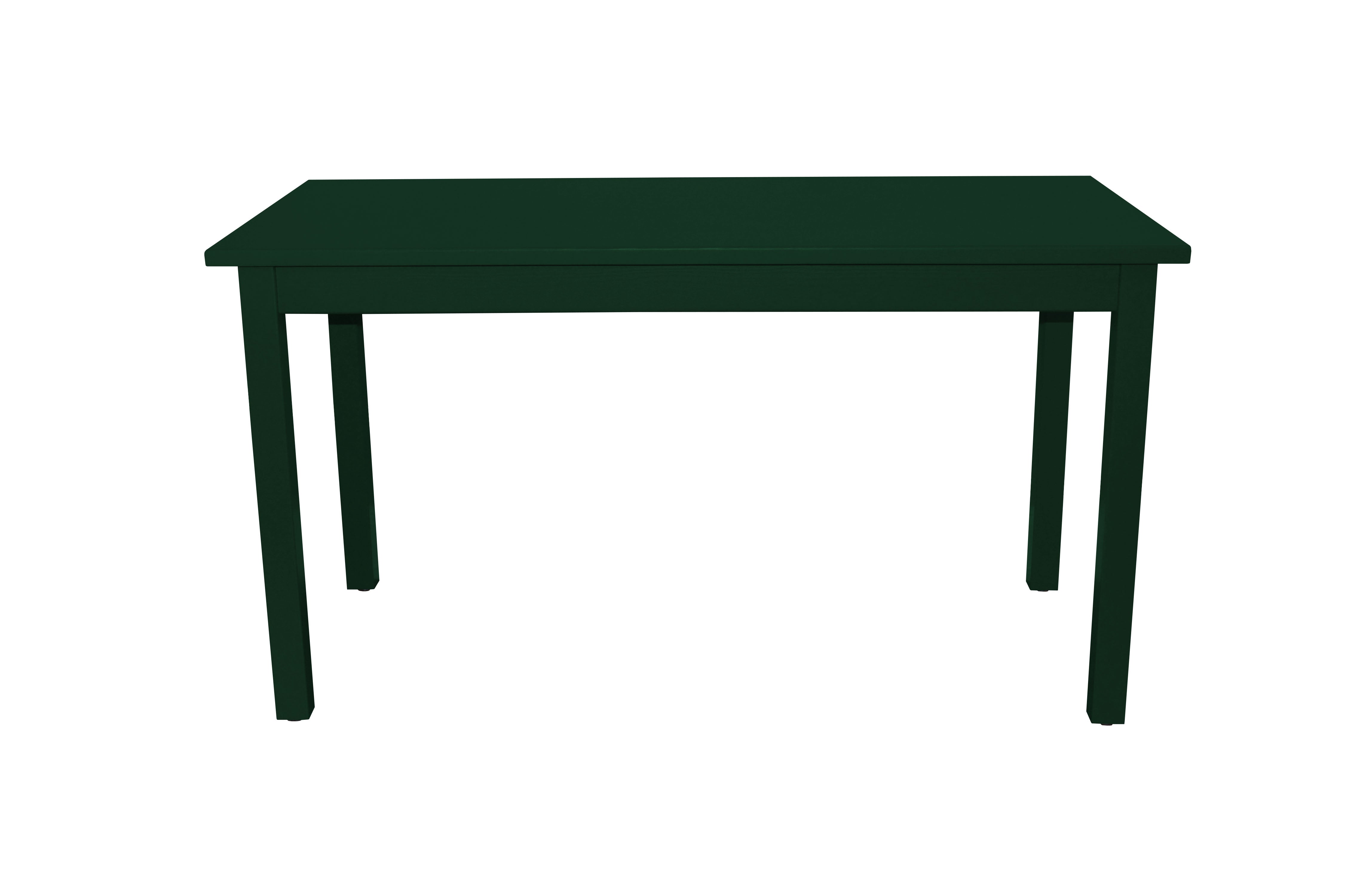 60" Dark Green Solid Wood Dining Table