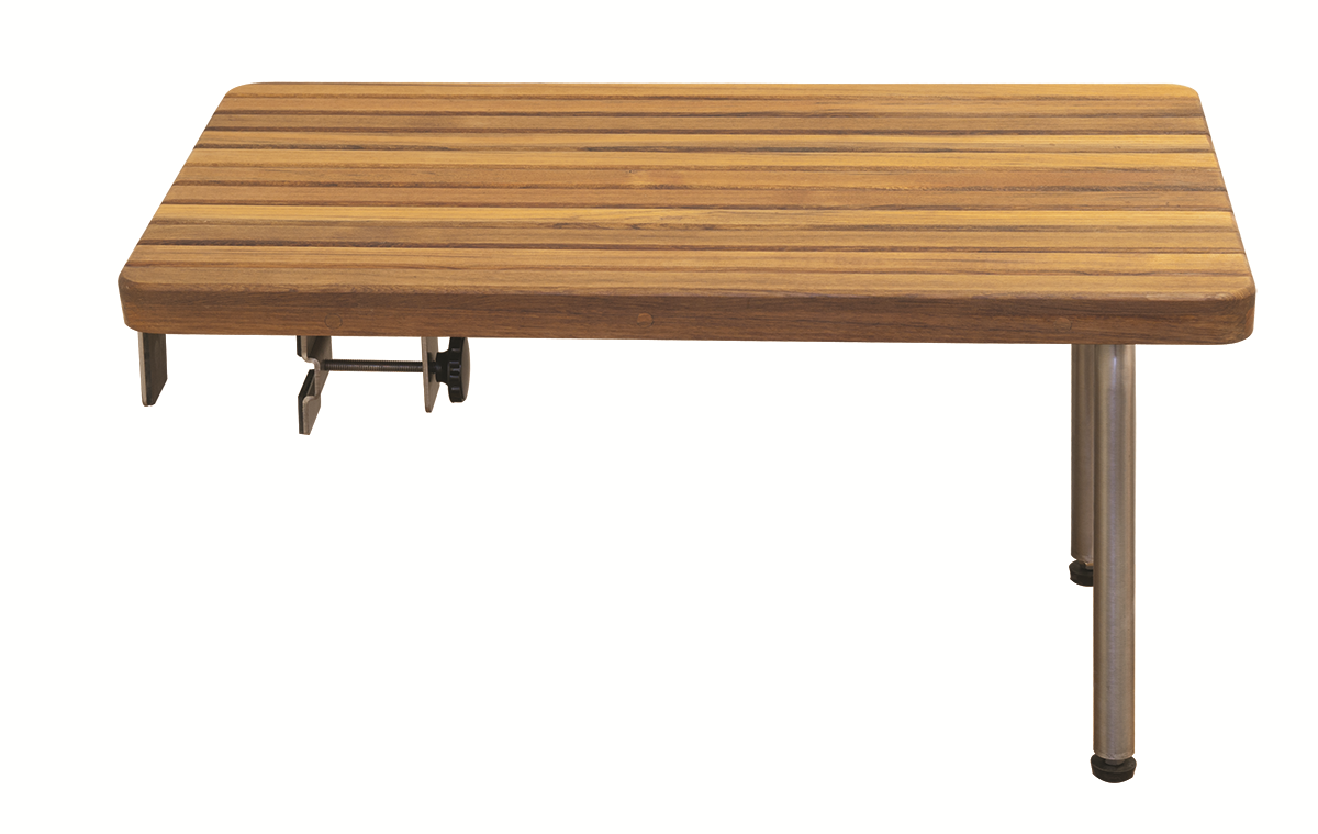1" X 27" Brown Teak Rectangular Shower Bench