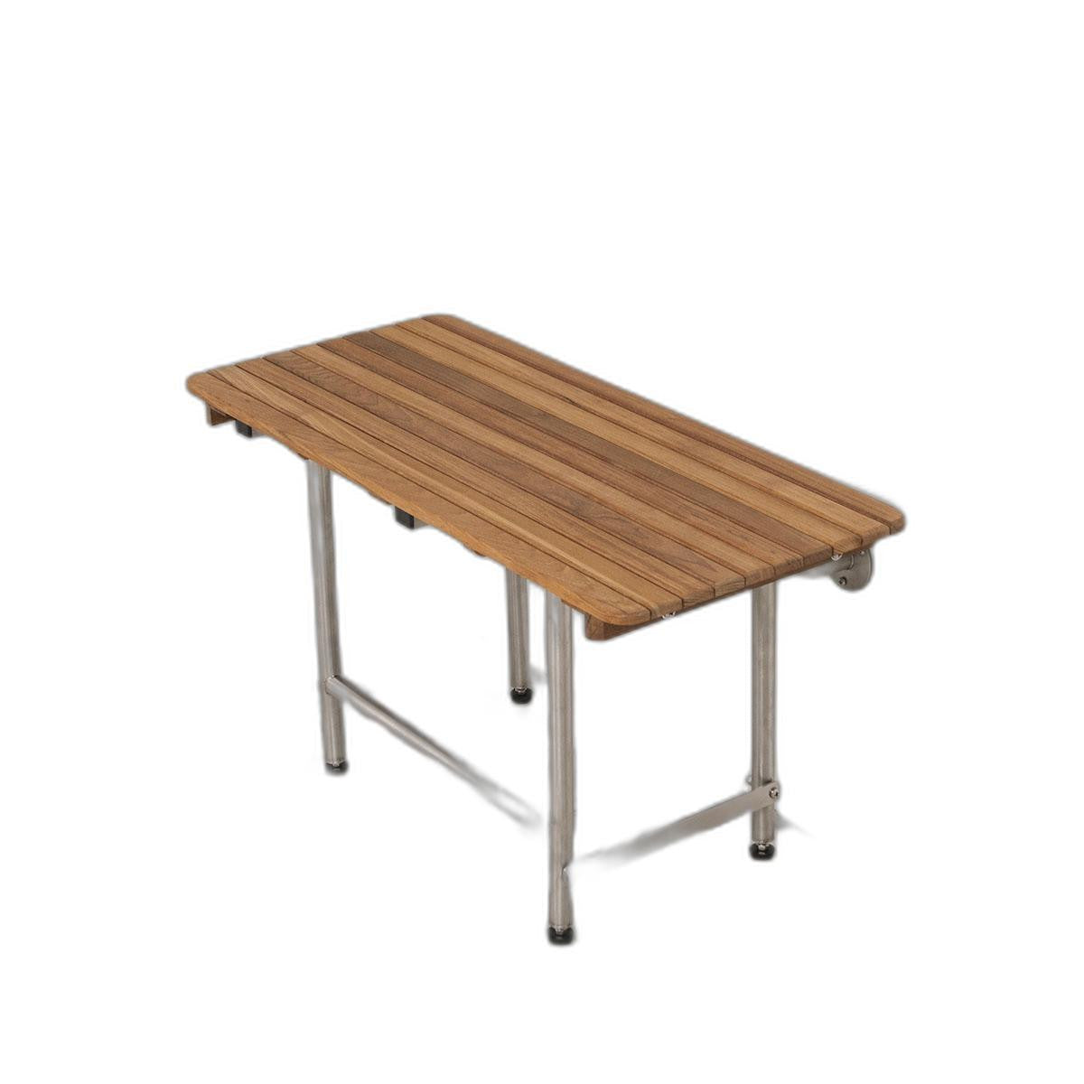 18" X 18" Brown Teak Rectangular Shower Bench