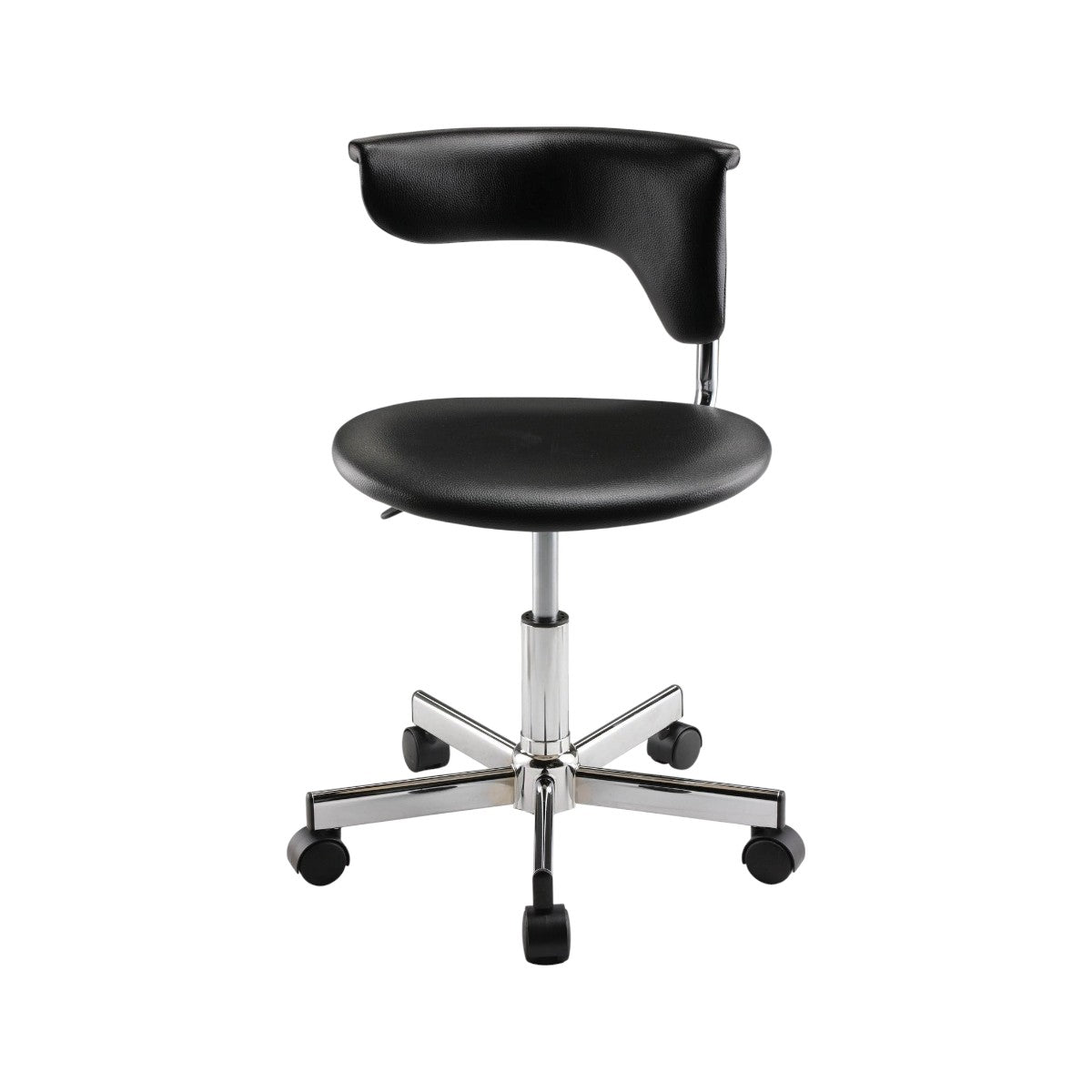 Black and Silver Adjustable Height Swivel Rolling Conference Office Chair