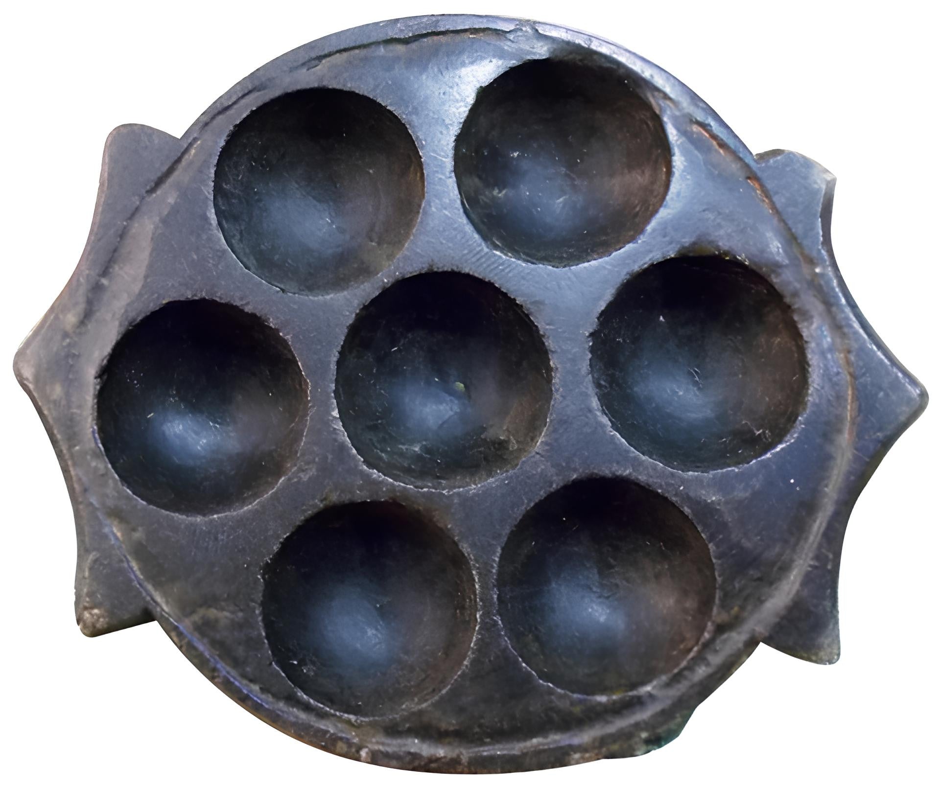 10" Black Cement Seven Tealight Round Candle Holder