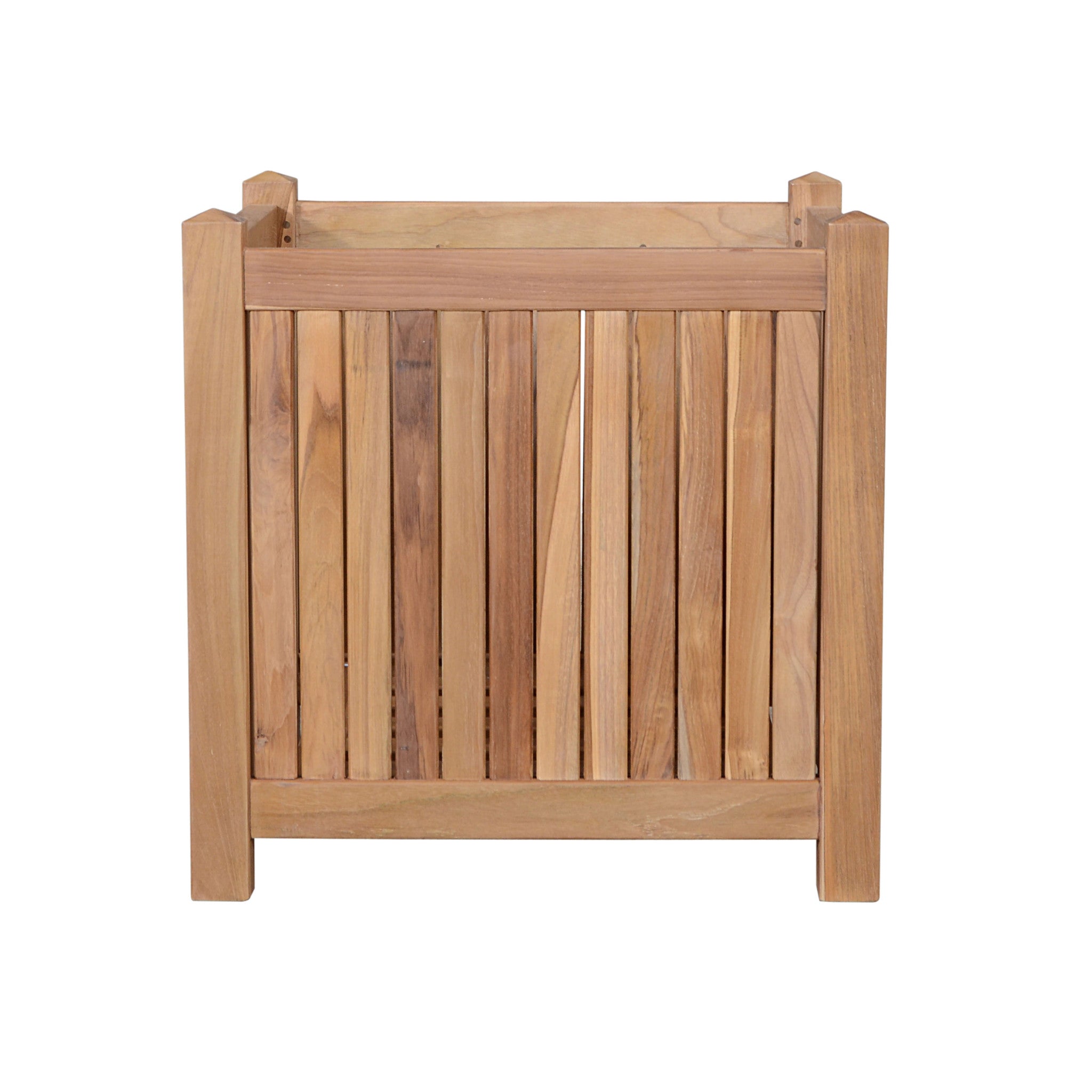 22" Natural Solid Wood Indoor Outdoor Square Planter Box