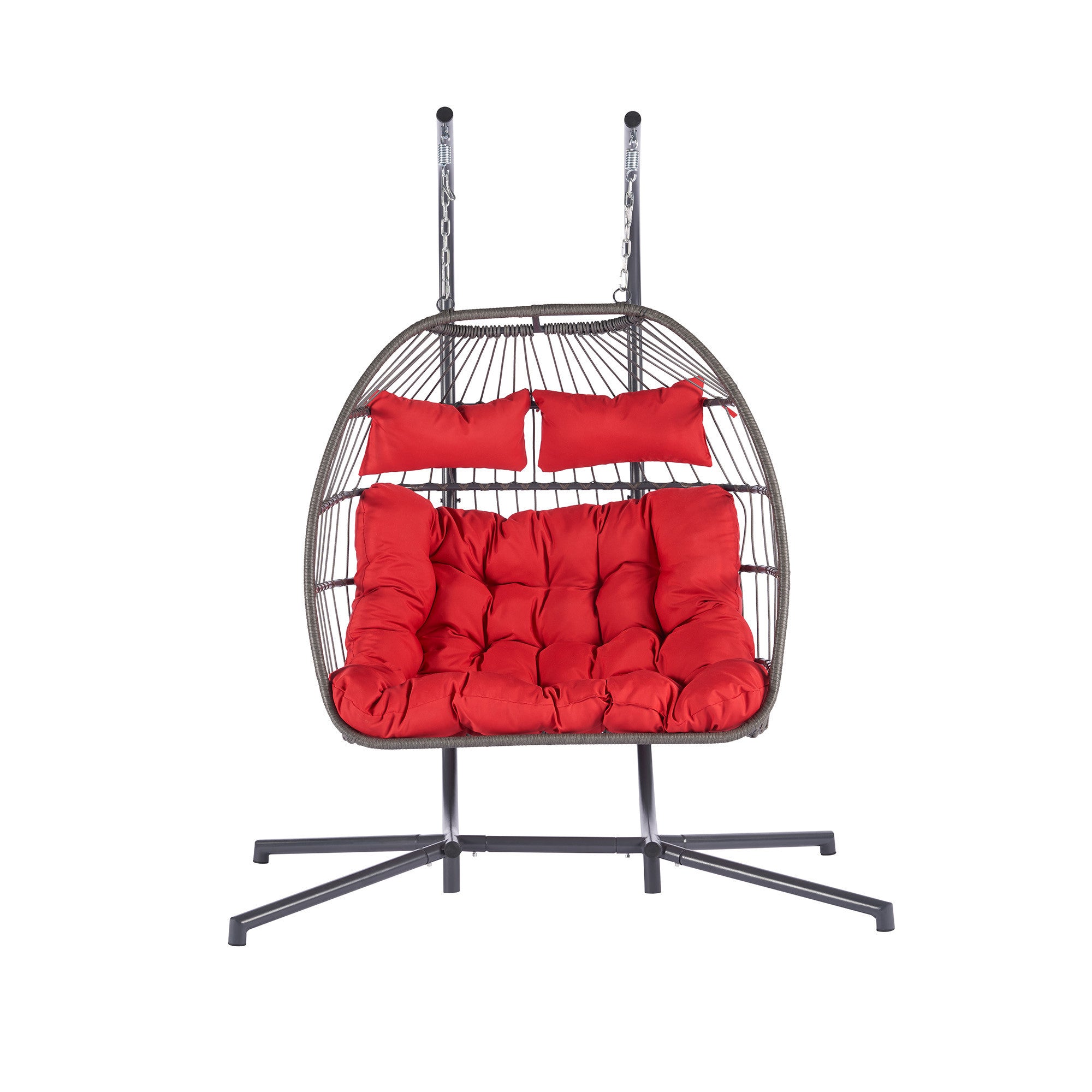 Red Solid Color Double Swing Chair