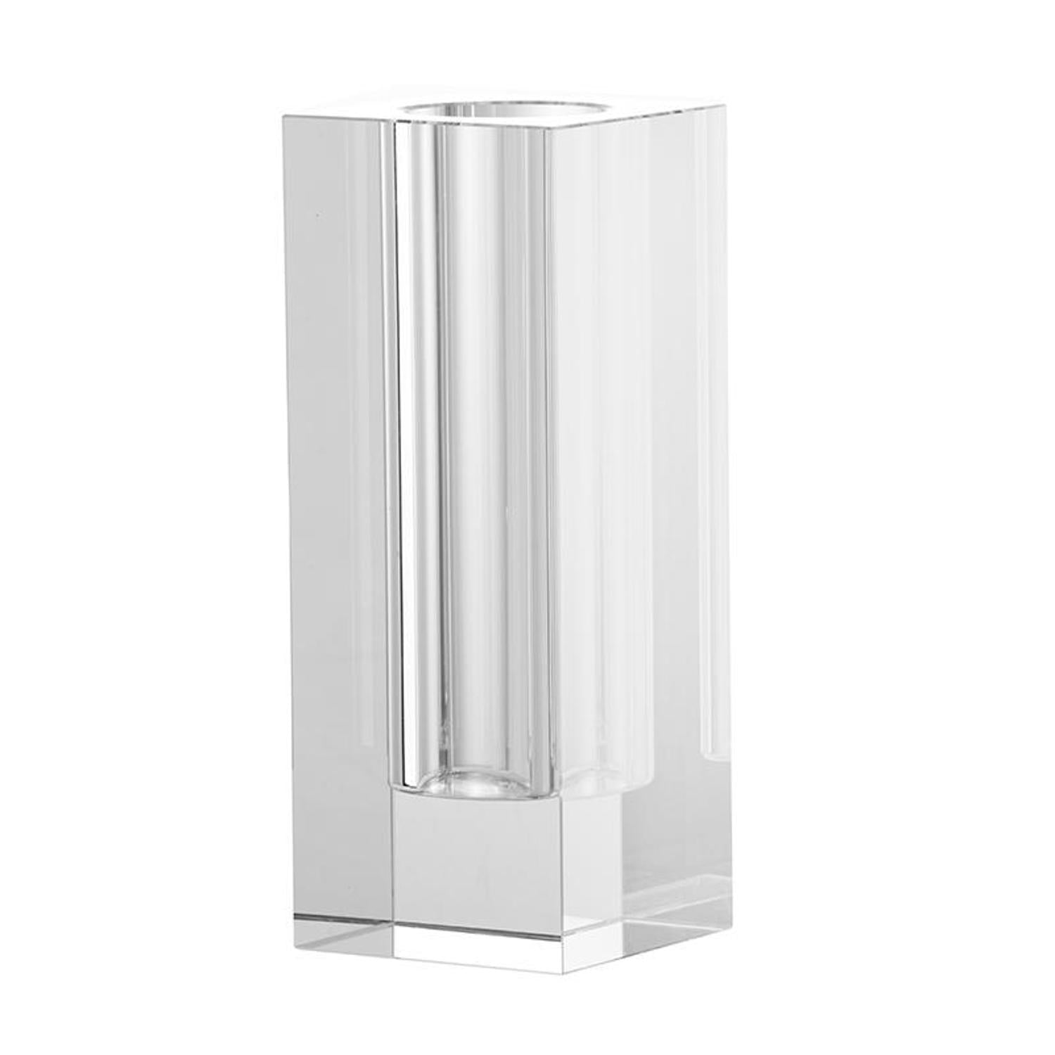 10" Clear Square Glass Table Vase