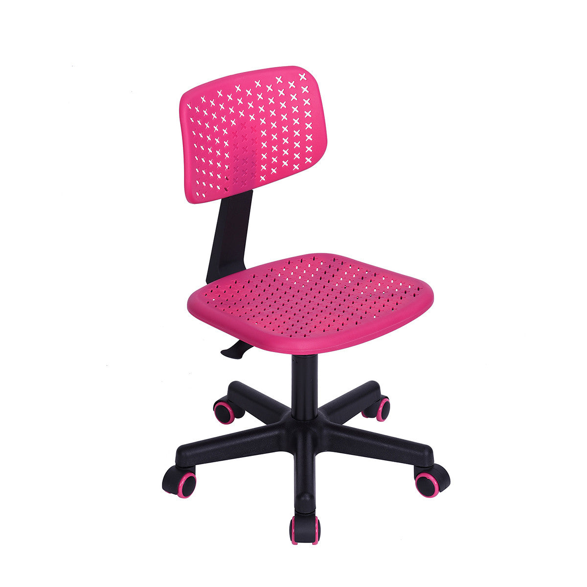 Hot Pink and Black Adjustable Height Swivel Rolling Office Chair