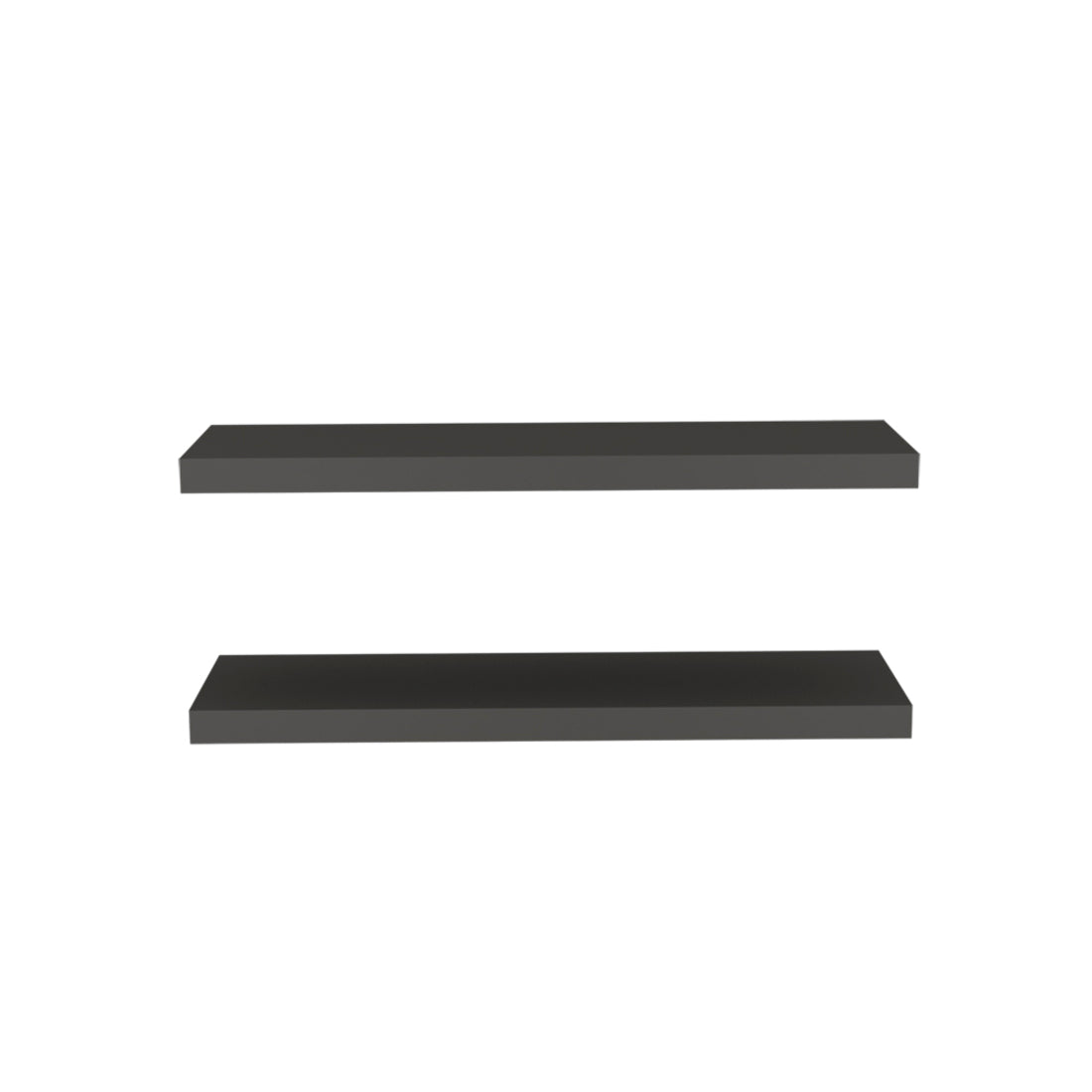 32" Set Of Two Dark Gray Wood Wall Mounted Floating Shelves