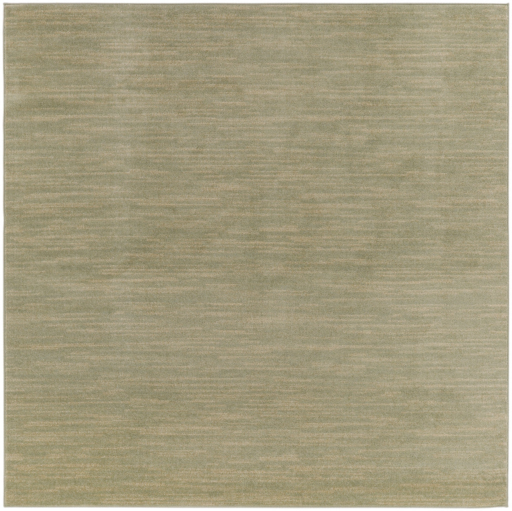 7' Green And Gold Square Abstract Indoor Outdoor Area Rug