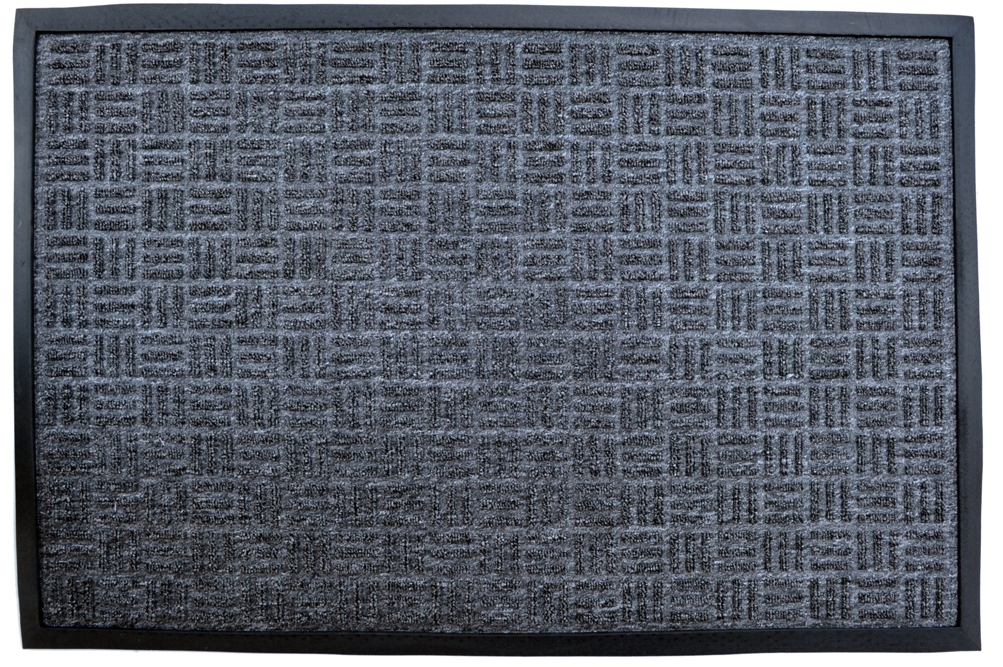 24" X 36" Gray Synthetic Fiber Abstract Outdoor Door Mat
