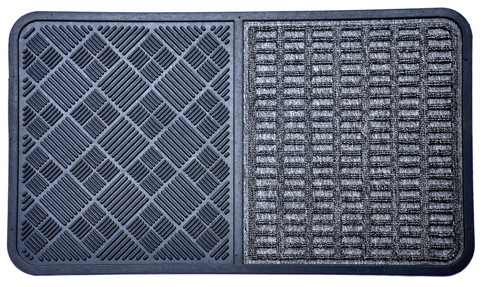16" X 28" Gray Synthetic Fiber Abstract Outdoor Door Mat