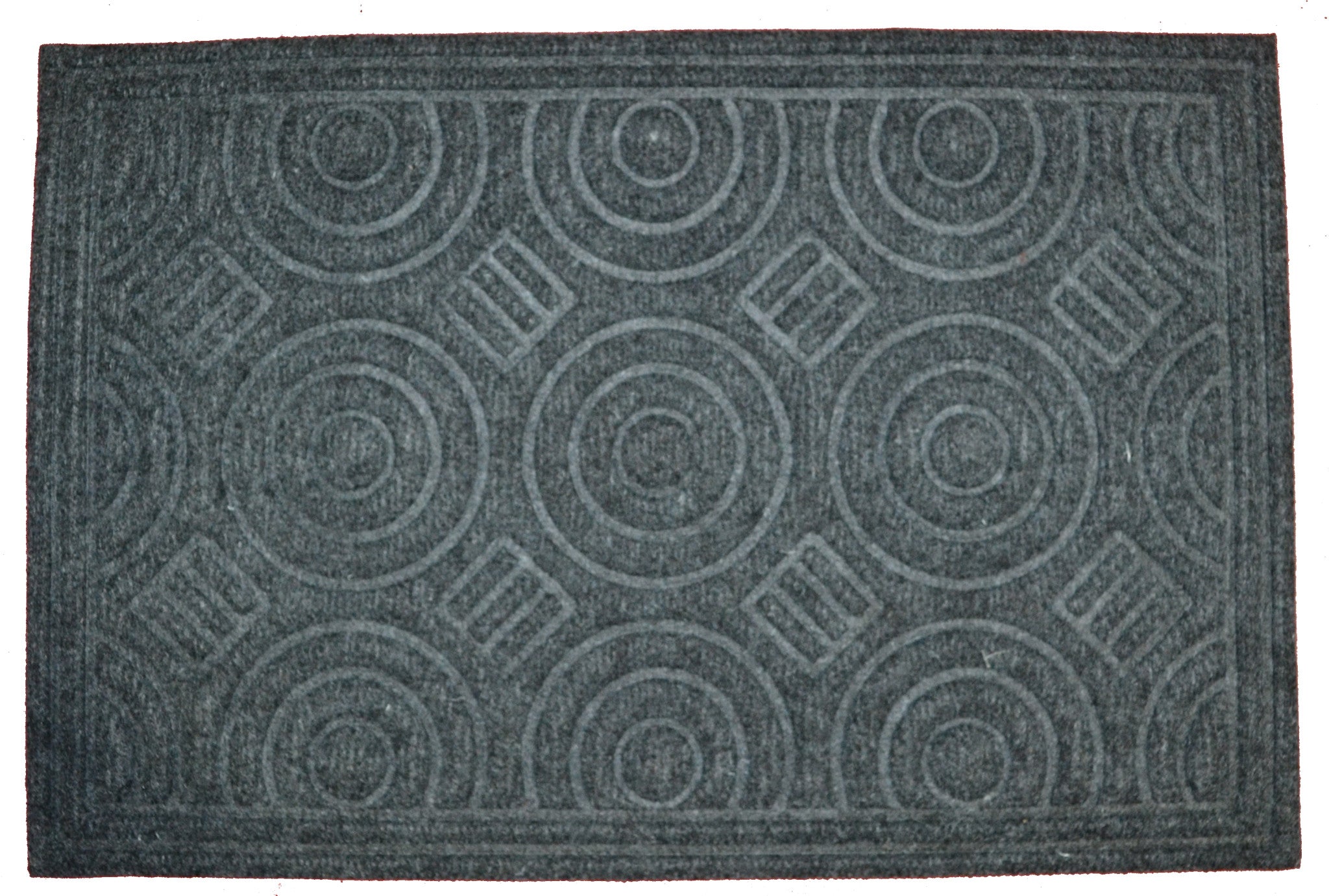 16" X 27" Gray Synthetic Fiber Abstract Outdoor Door Mat