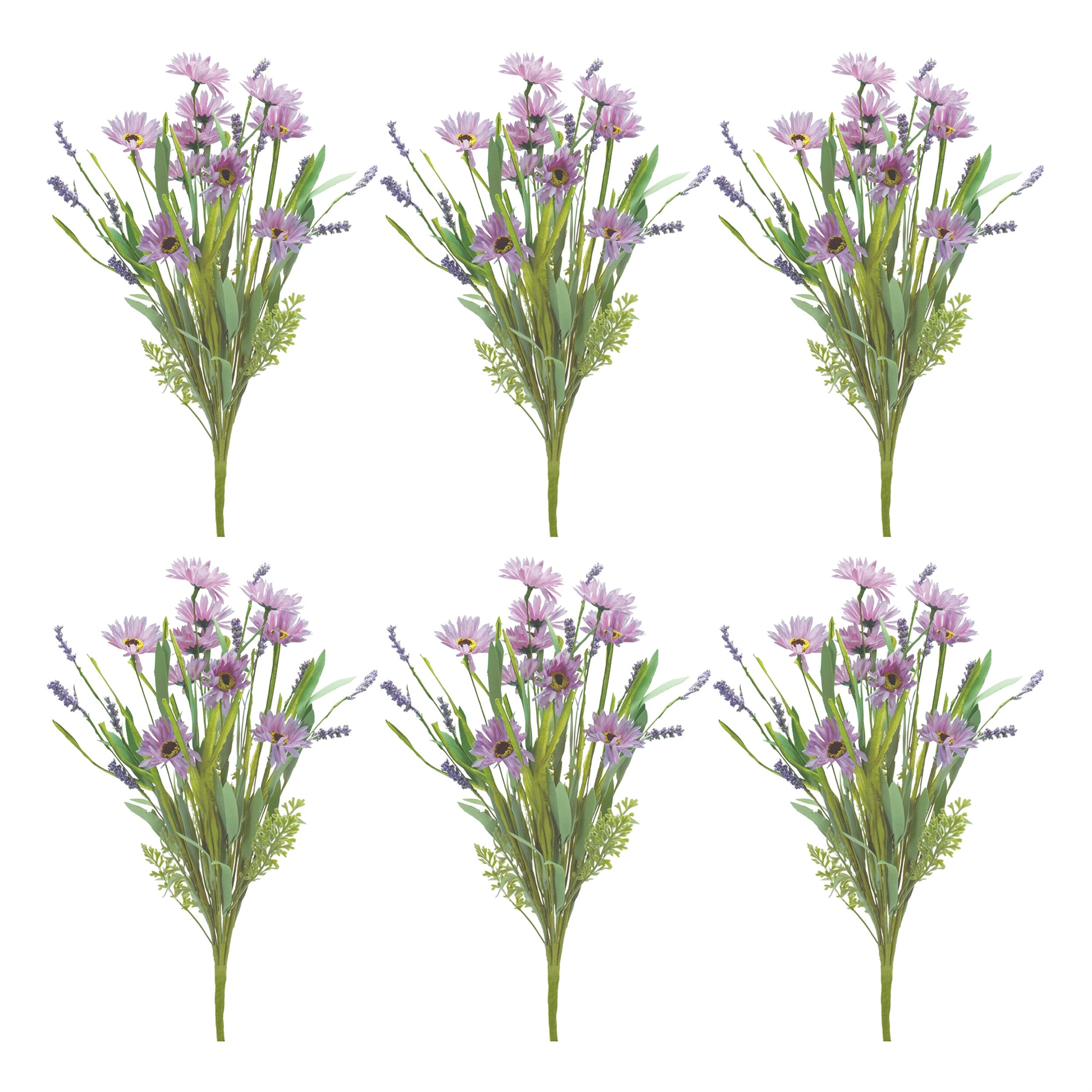 Set of Six 10" Purple Artificial