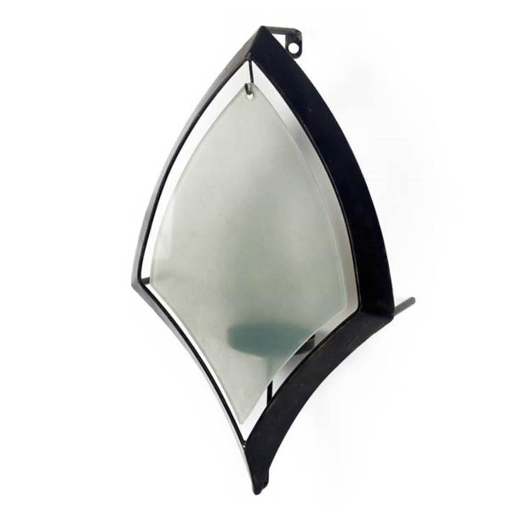7" Black Abstract Metal And Glass Wall Sconce Candle Holder