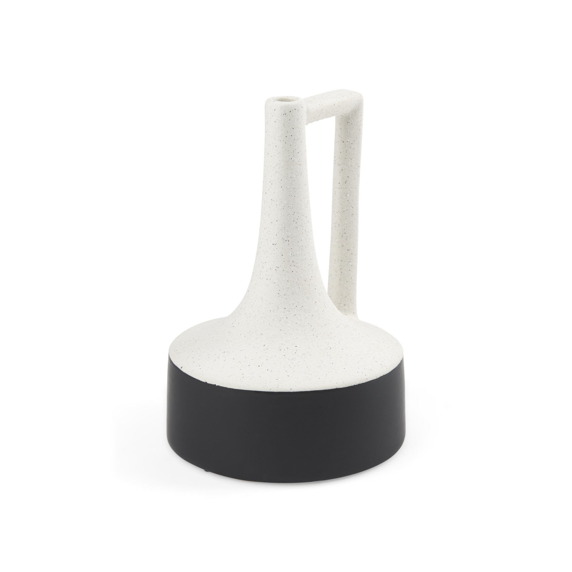 10" Black And White Ombre Ceramic Jug Vase