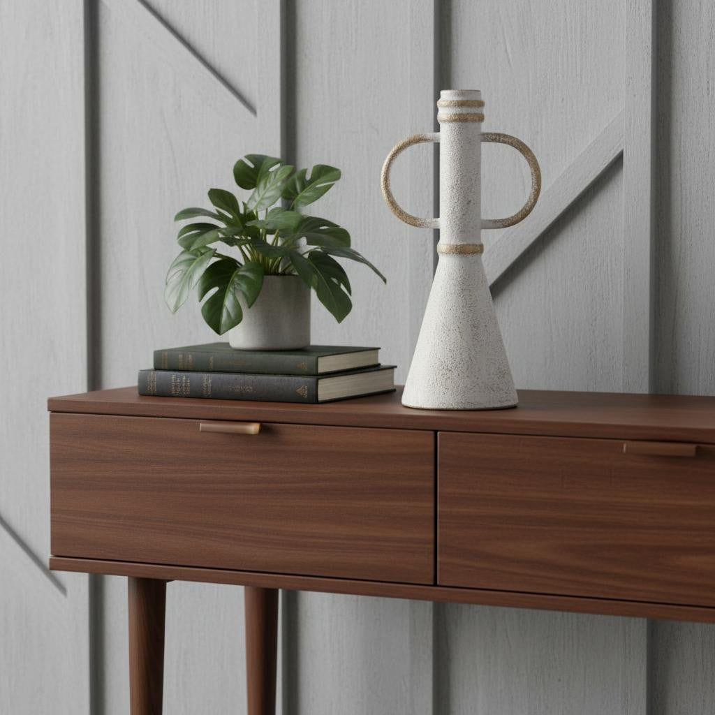 10" Beige And White Metal Tabletop Sculpture